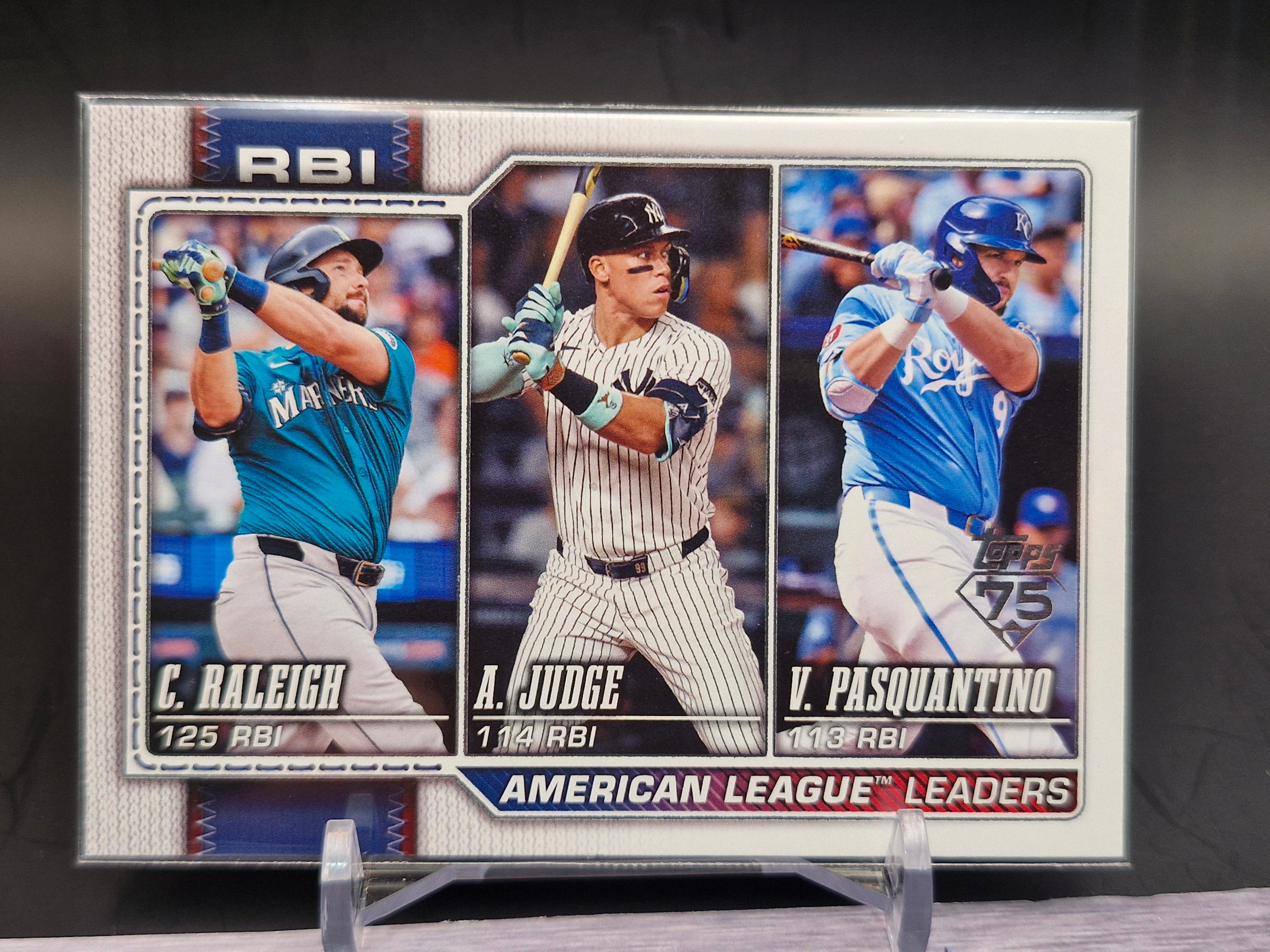2026 Topps #211 American League Leaders RBI (Raleigh/Judge/Pasquantino) ARFoil