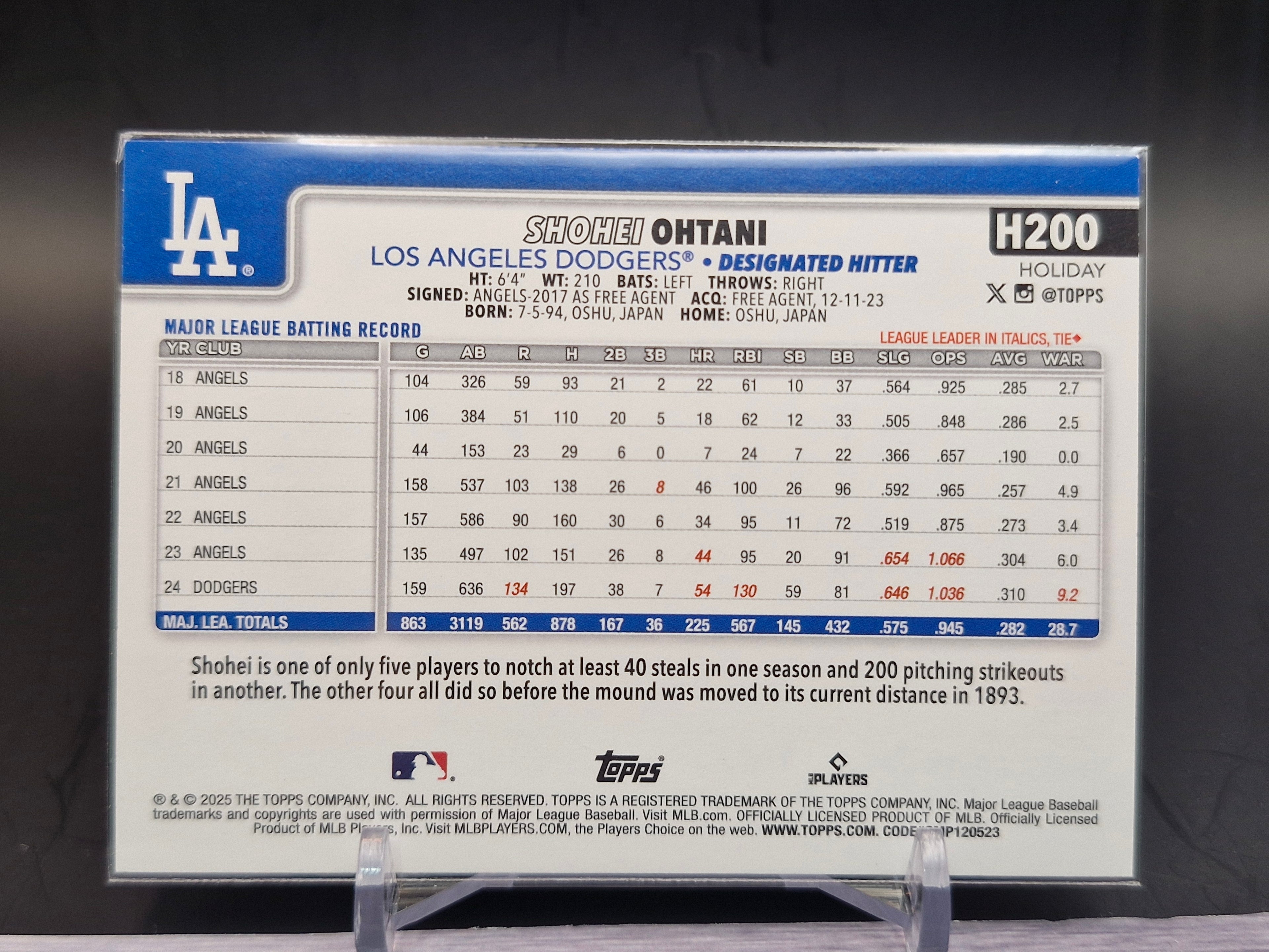 2025 Topps Holiday #H200c Shohei Ohtani