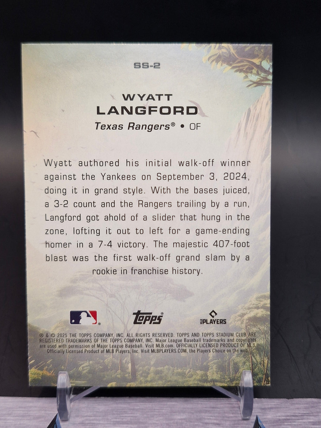2025 Stadium Club #SS-2 Wyatt Langford Savage Sluggers