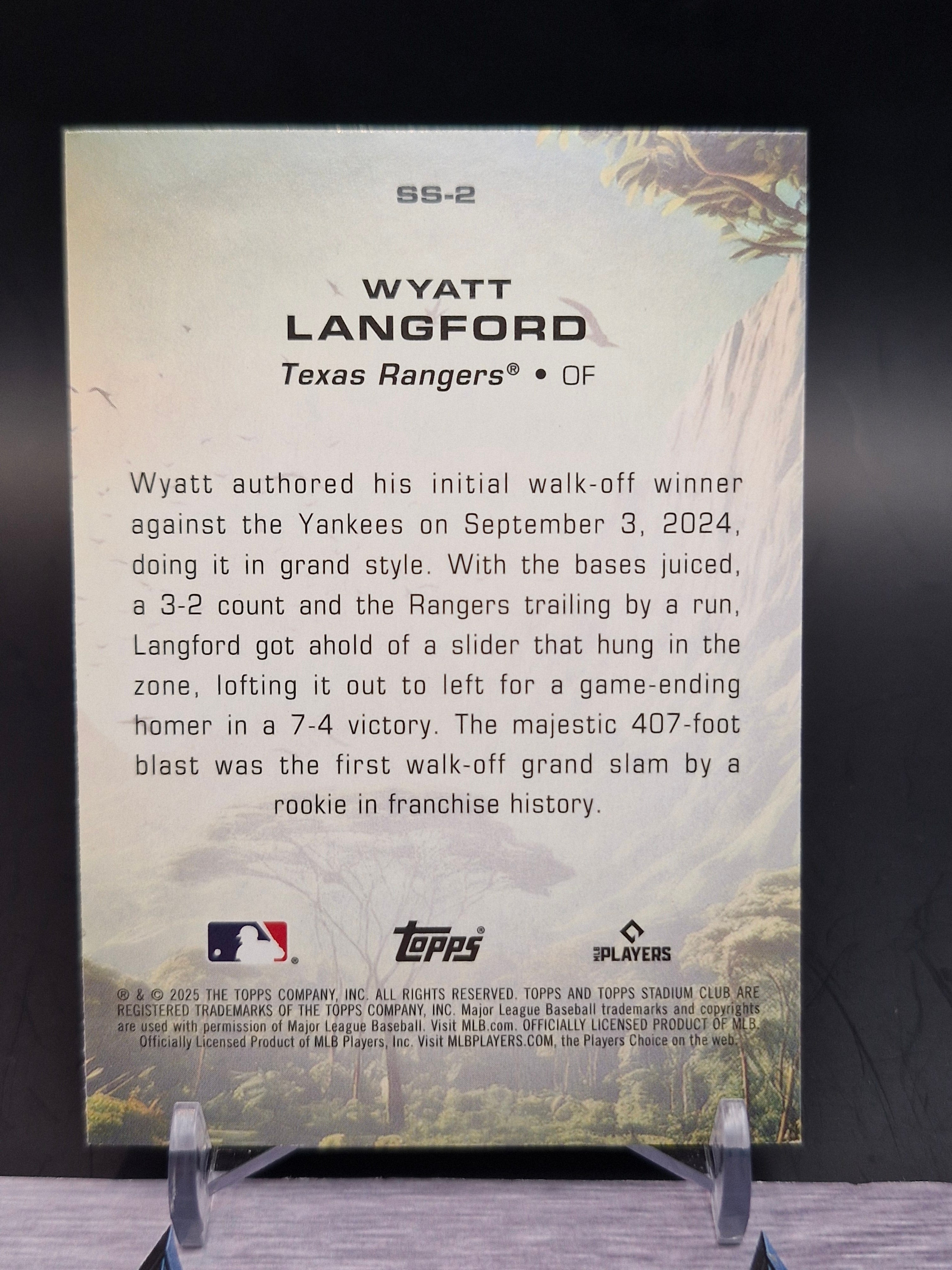 2025 Stadium Club #SS-2 Wyatt Langford Savage Sluggers
