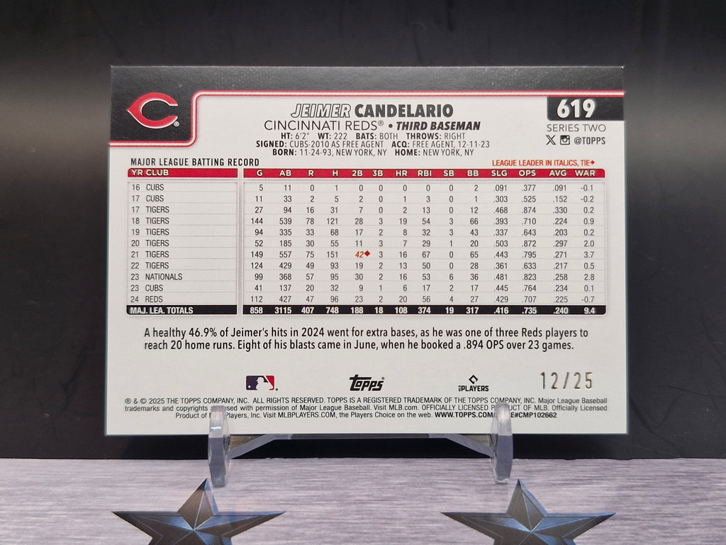 2025 Topps #619 Jeimer Candelario Holiday Beach Umbrella #/25