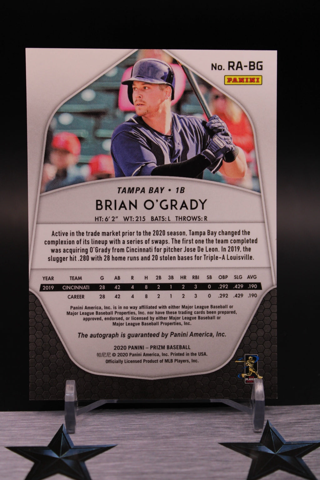 2020 Panini Prizm #RA-BG Brian O'Grady Rookie Autographs