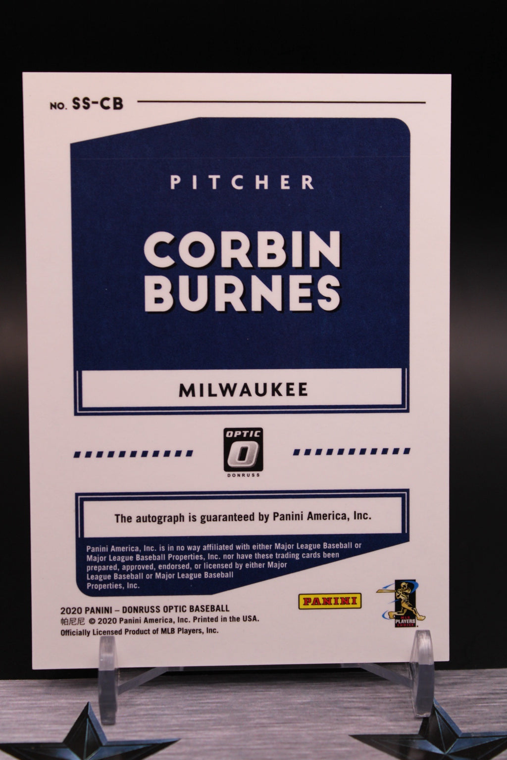 2020 Donruss Optic #SS-CB Corbin Burnes Signature Series Holo