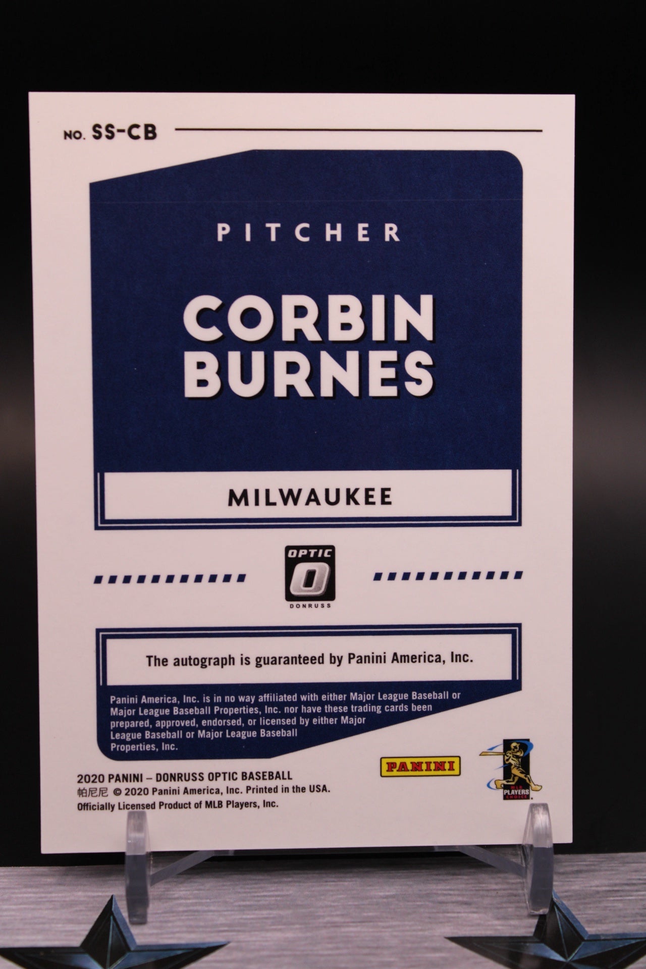 2020 Donruss Optic #SS-CB Corbin Burnes Signature Series Holo