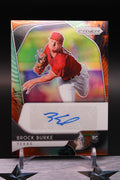 2020 Panini Prizm #RA-BB Brock Burke Rookie Autographs Red Wave Prizm #/75