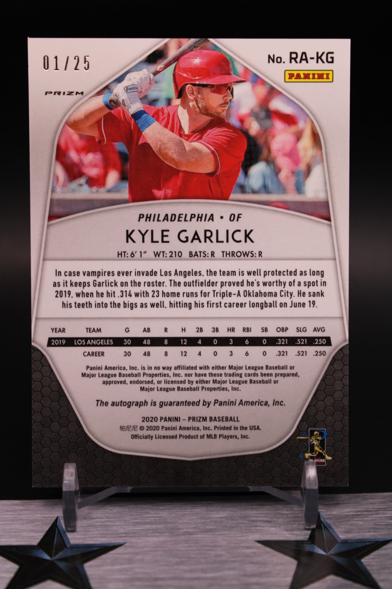 2020 Panini Prizm #RA-KG Kyle Garlick Rookie Autographs Red Prizm