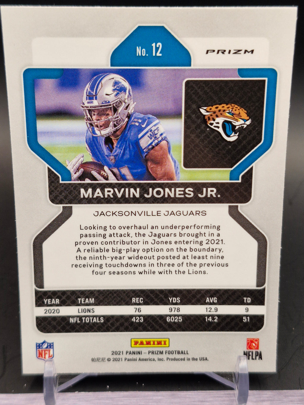 2021 Panini Prizm #12 Marvin Jones Jr. Black and Red Checker