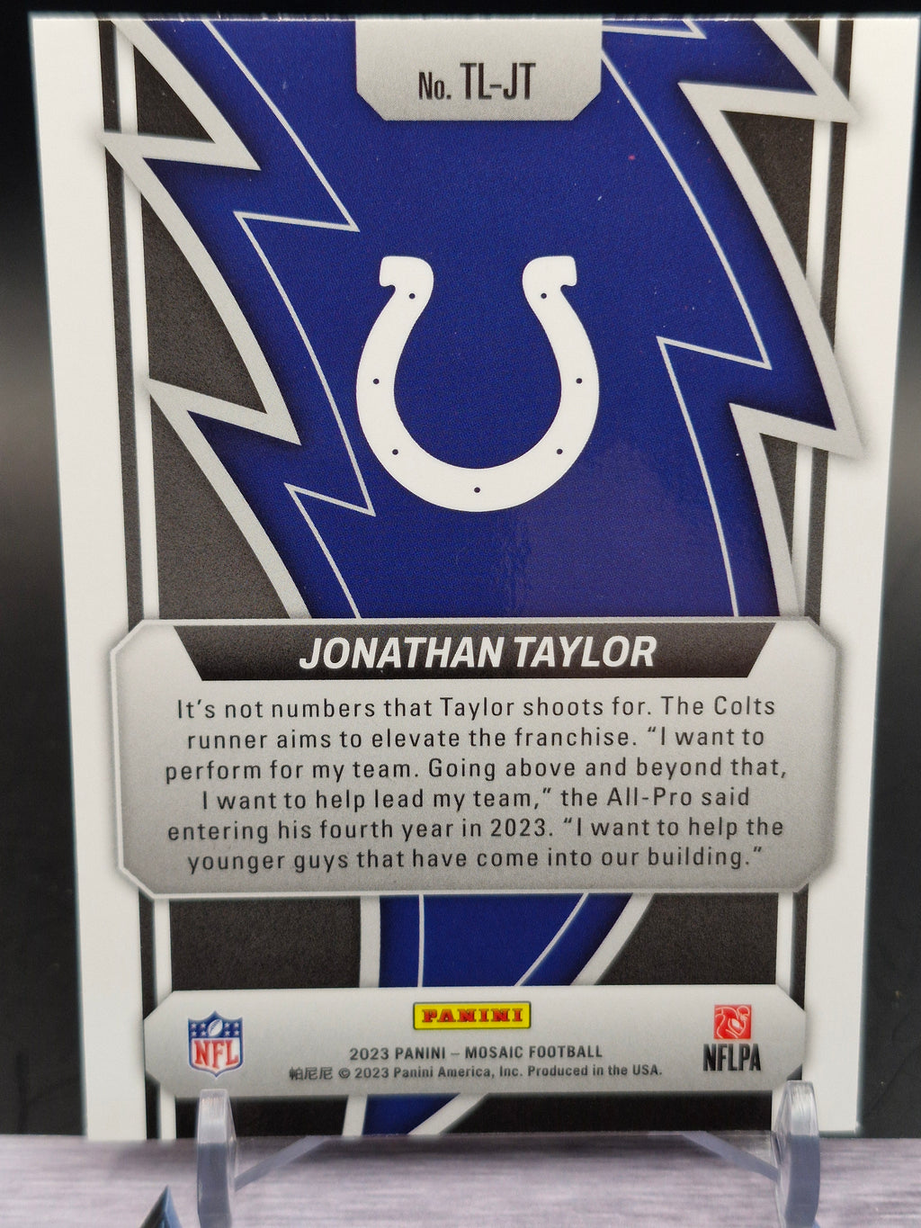 2023 Panini Mosaic #TL-JT Jonathan Taylor Thunder Lane