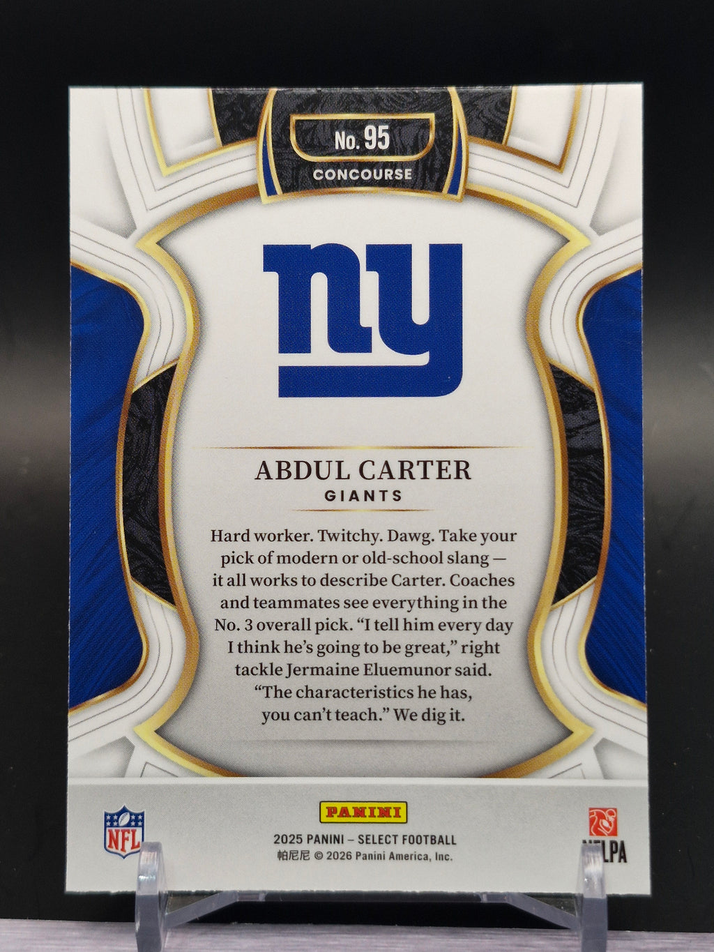 2025 Panini Select #95 Abdul Carter Green and Yellow Prizm Shock