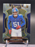 2025 Panini Select #95 Abdul Carter Green and Yellow Prizm Shock