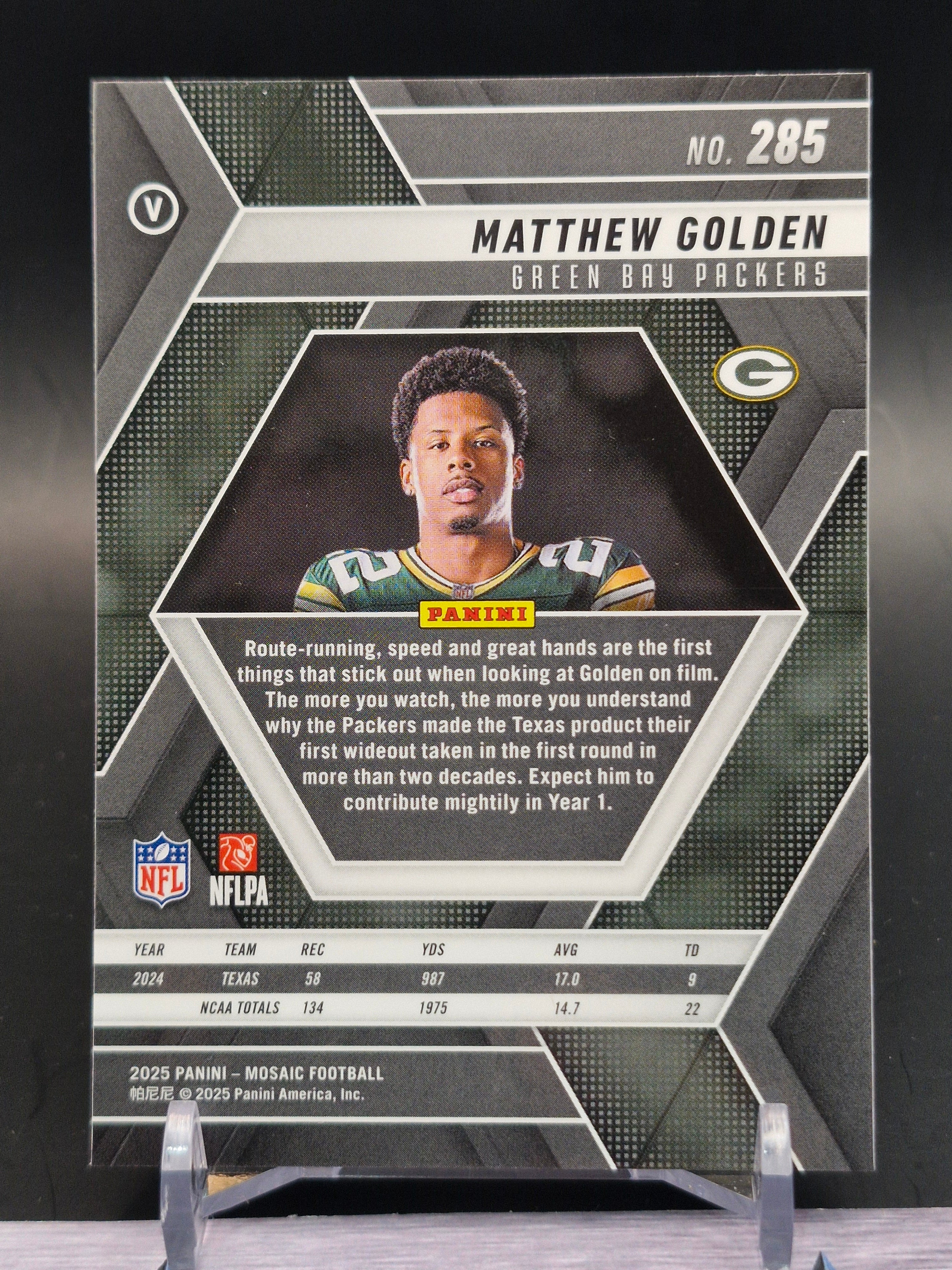2025 Panini Mosaic #285 Matthew Golden
