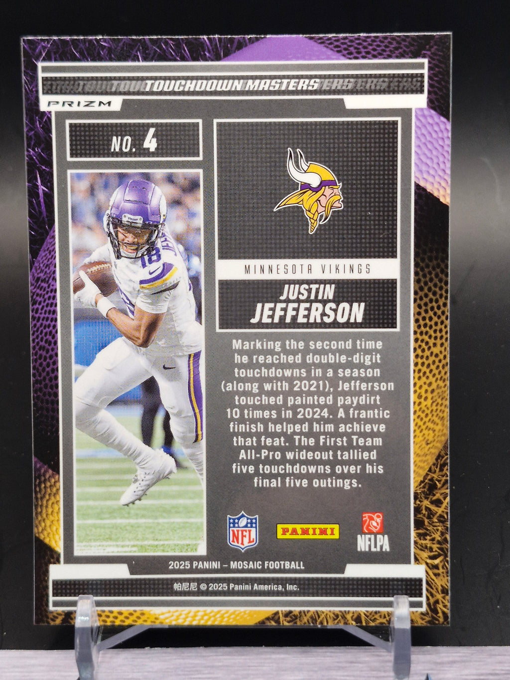 2025 Panini Mosaic #4 Justin Jefferson Touchdown Masters Mosaic