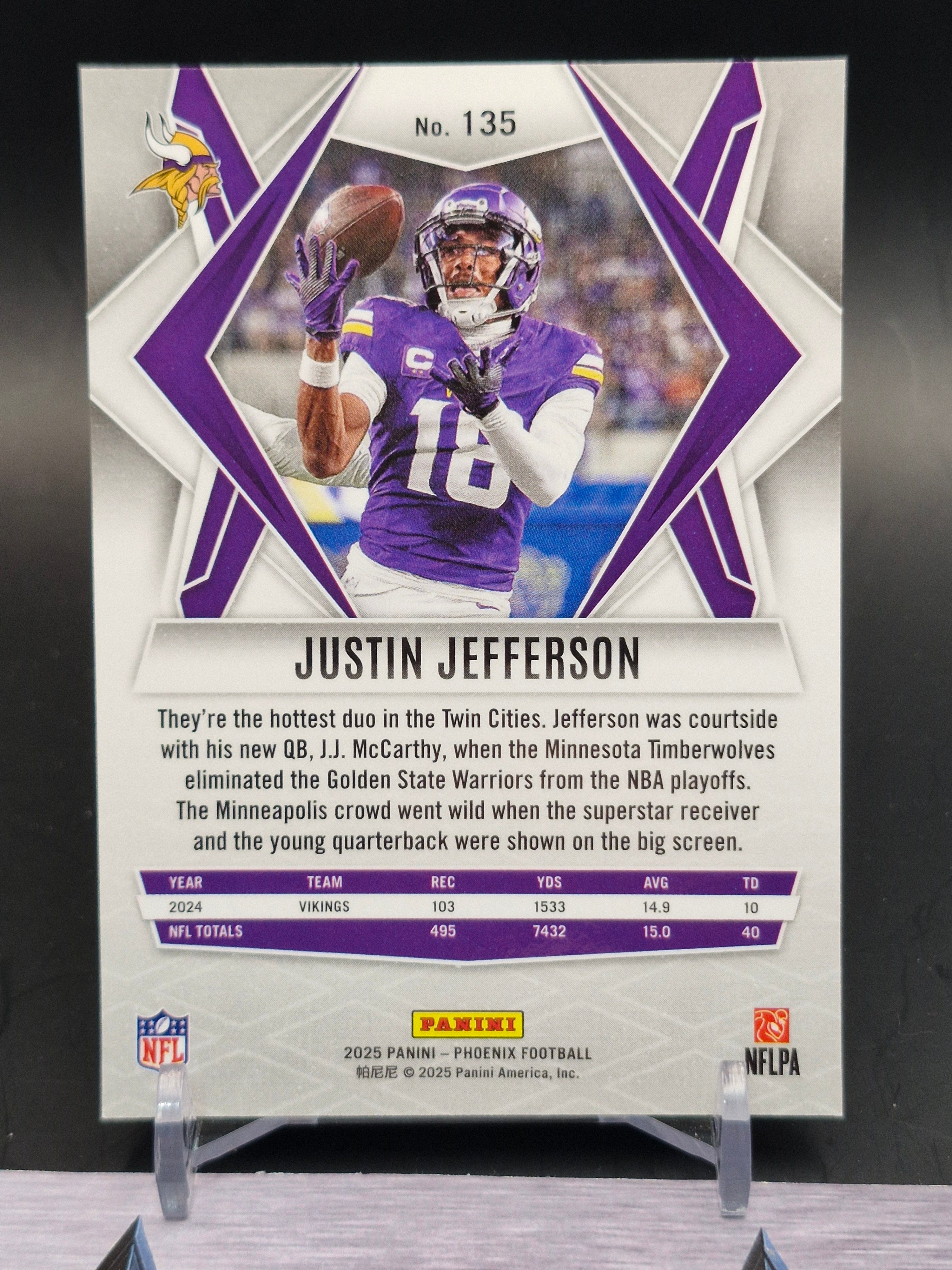 2025 Panini Phoenix #135 Justin Jefferson Silver Lava Prizm
