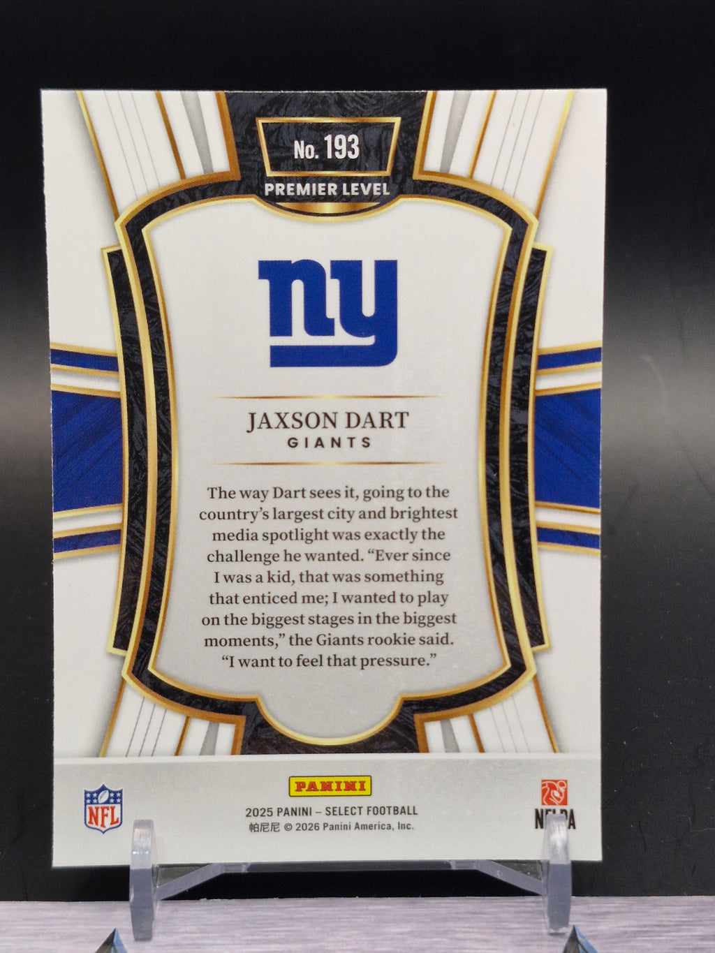 2025 Panini Select #193 Jaxson Dart