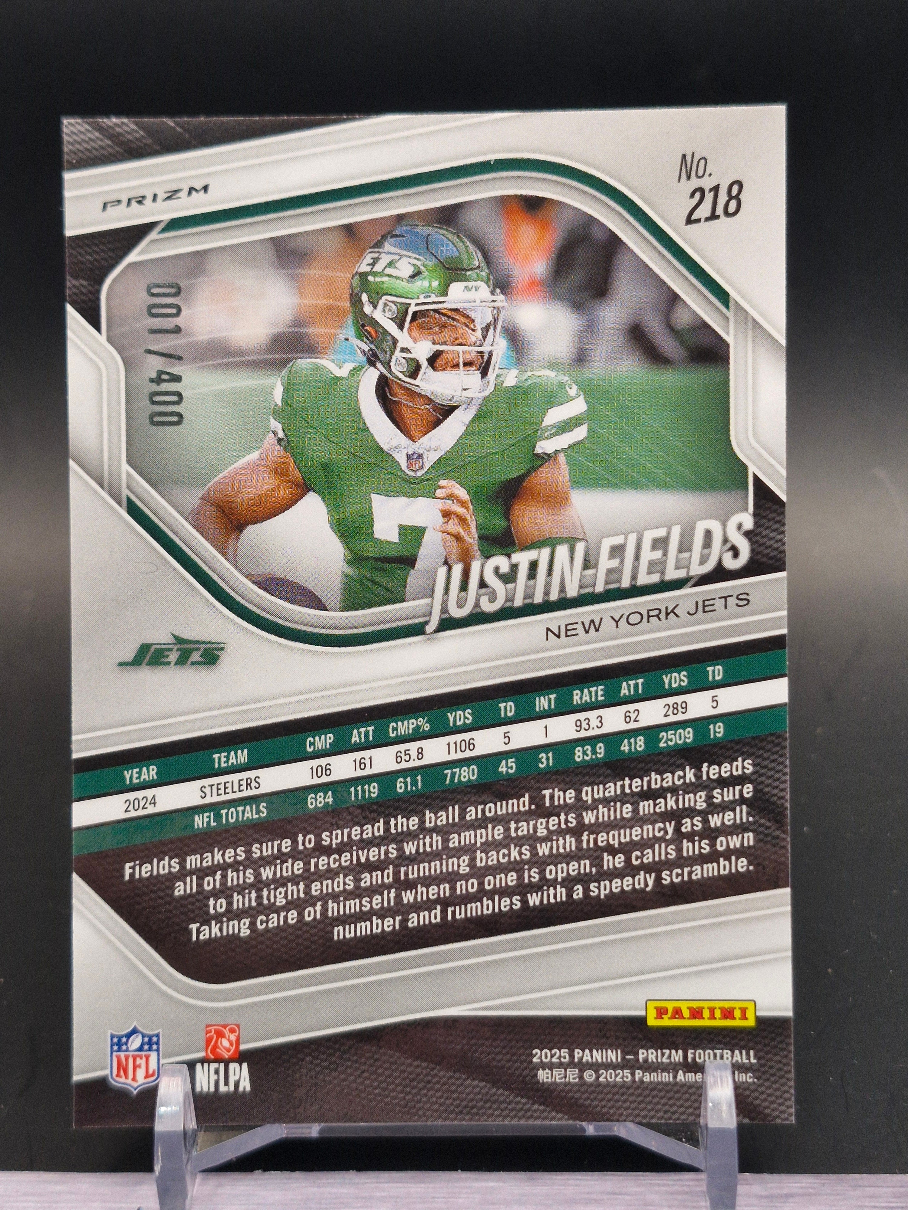 2025 Panini Prizm #218 Justin Fields Pandora #/400