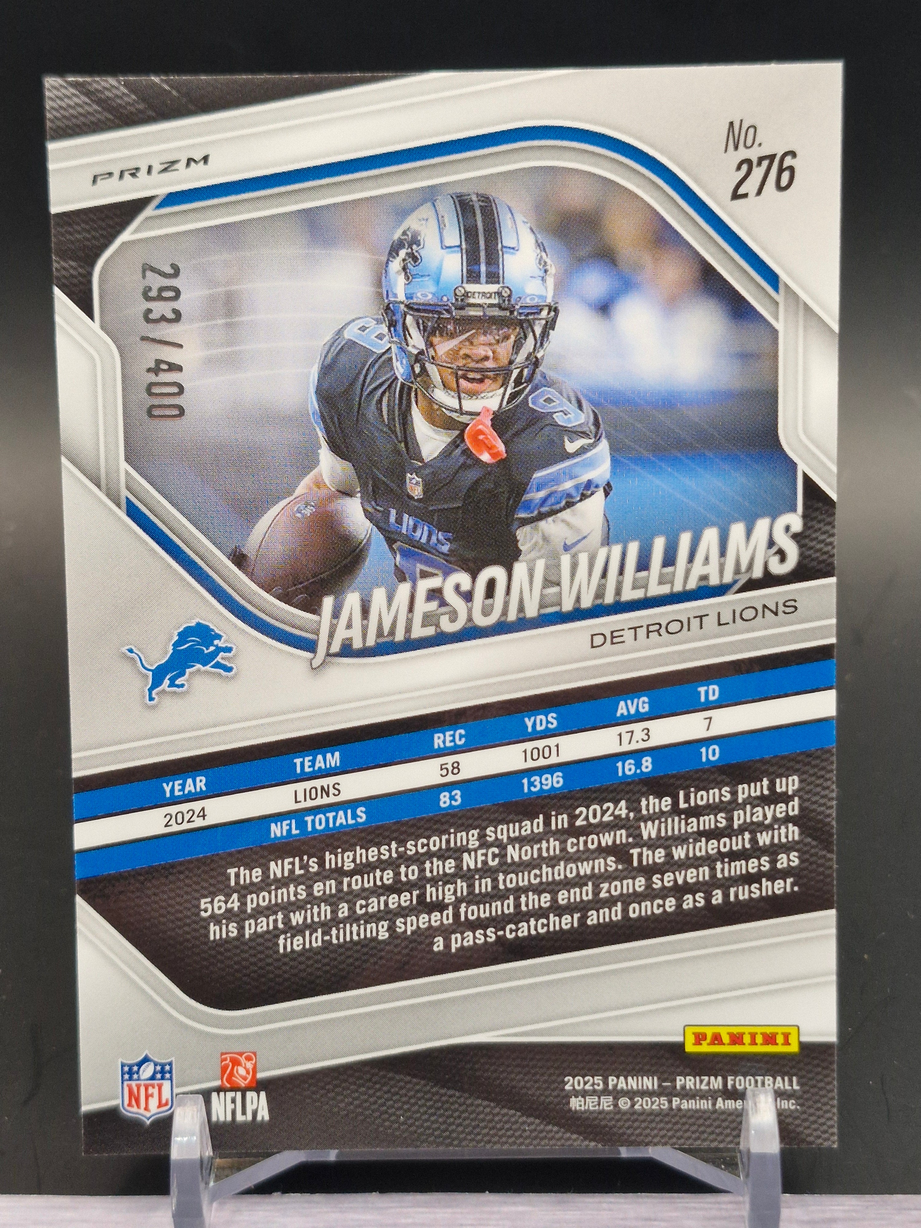 2025 Panini Prizm #276 Jameson Williams Pandora #/400