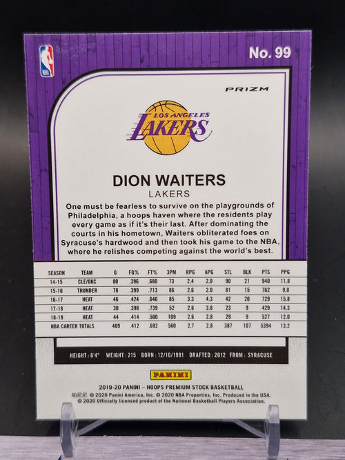 2019-20 Hoops Premium Stock #99 Dion Waiters Prizms Shimmer