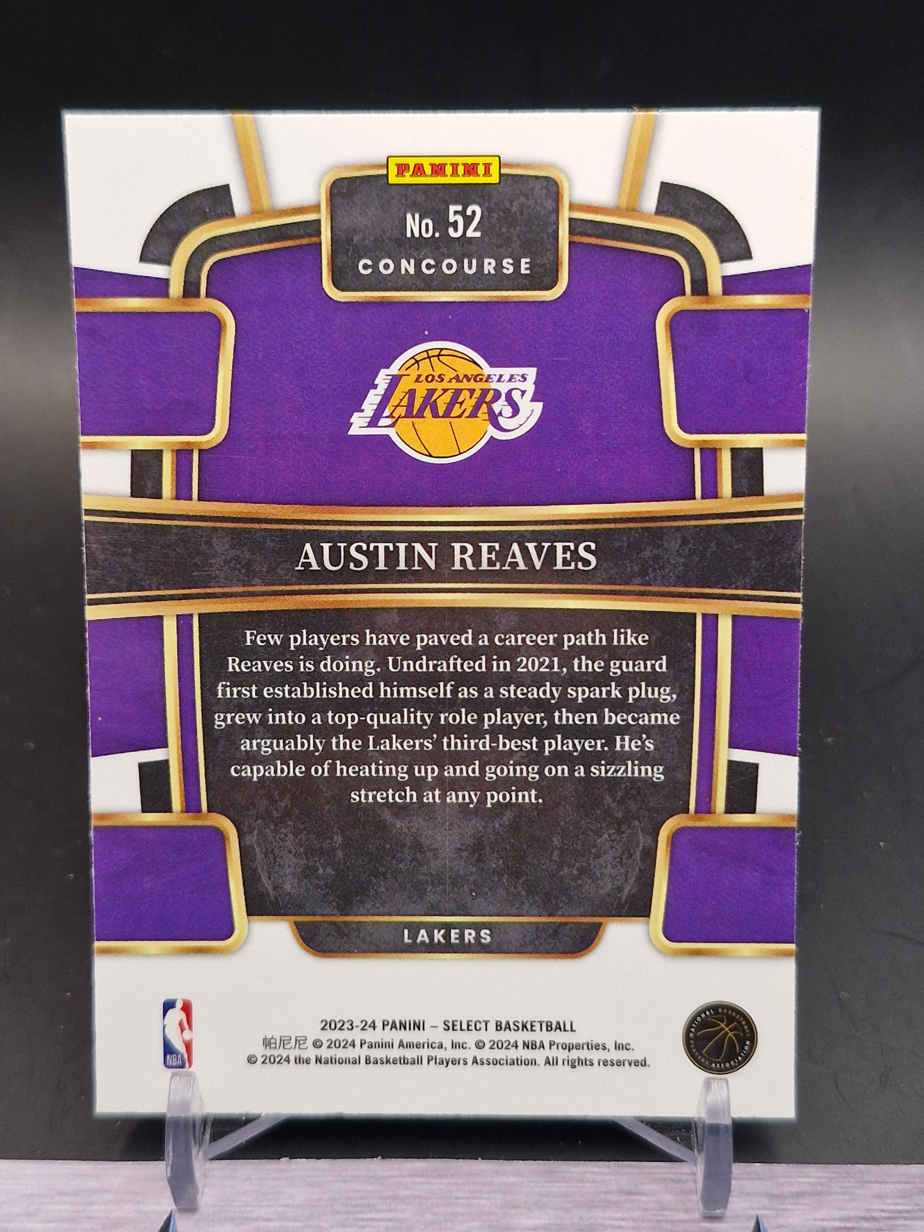 2023-24 Panini Select #52 Austin Reaves Light Blue Prizms