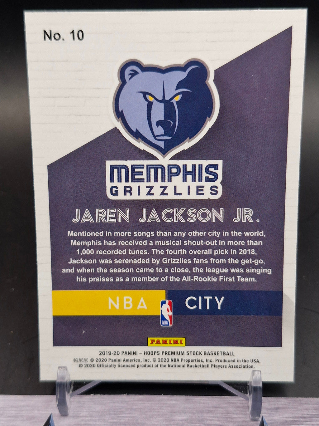 2019-20 Hoops Premium Stock #10 Jaren Jackson Jr. NBA City