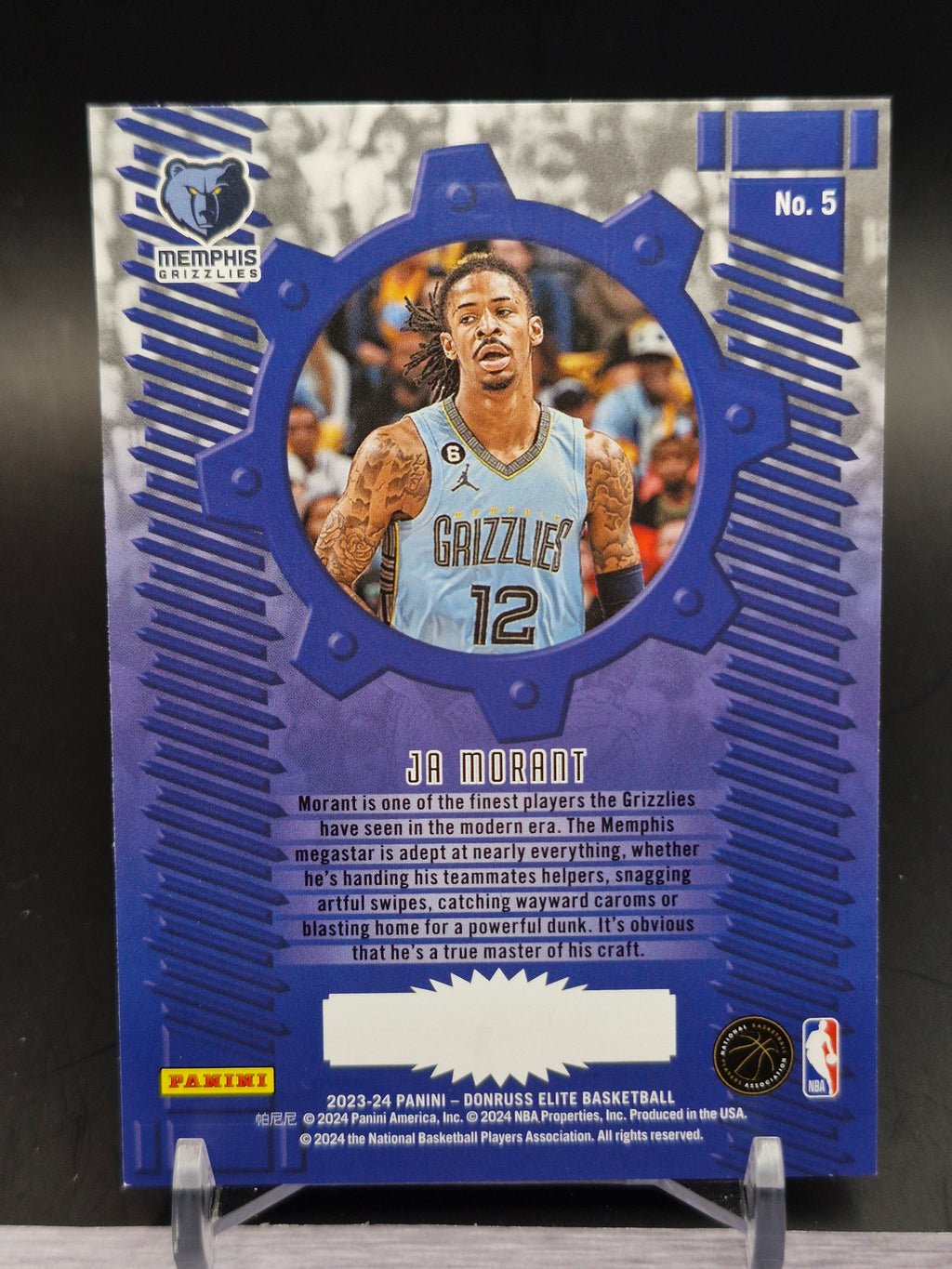2023-24 Donruss Elite #5 Ja Morant Craftsmen Black #/1