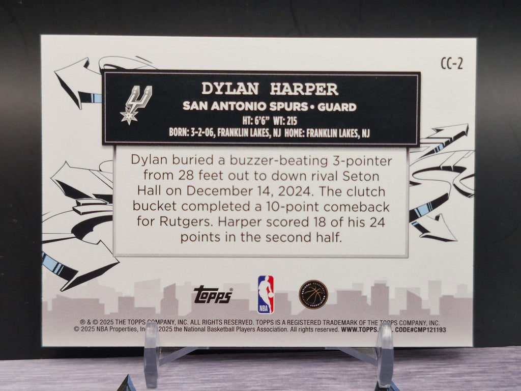 2025-26 Topps #CC-2 Dylan Harper Clutch City Prospects