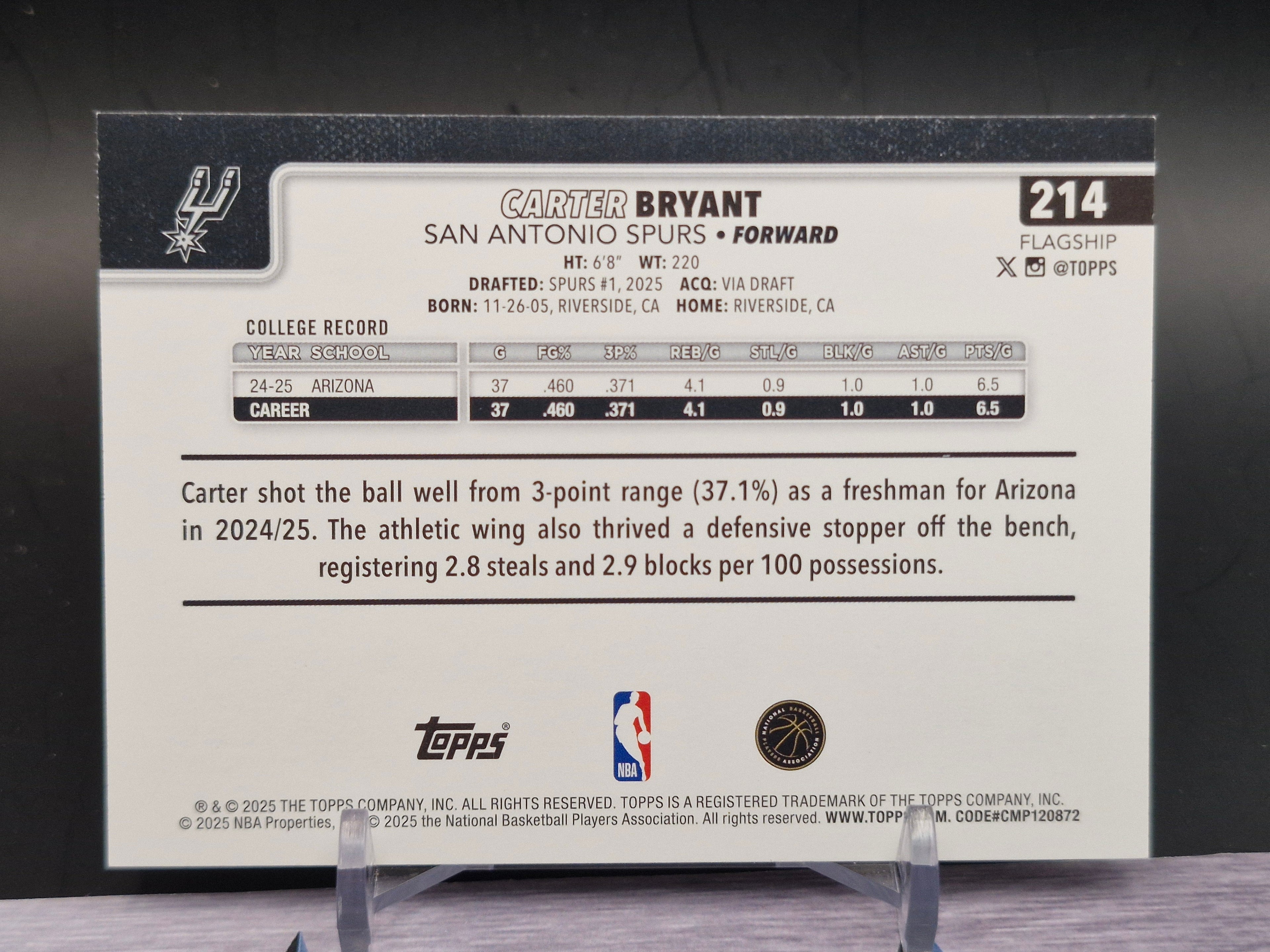 2025-26 Topps #214 Carter Bryant