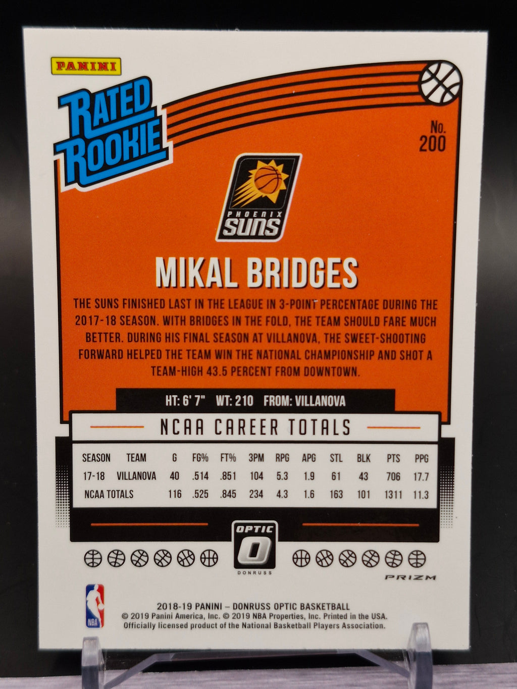 2018-19 Donruss Optic #200 Mikal Bridges Red