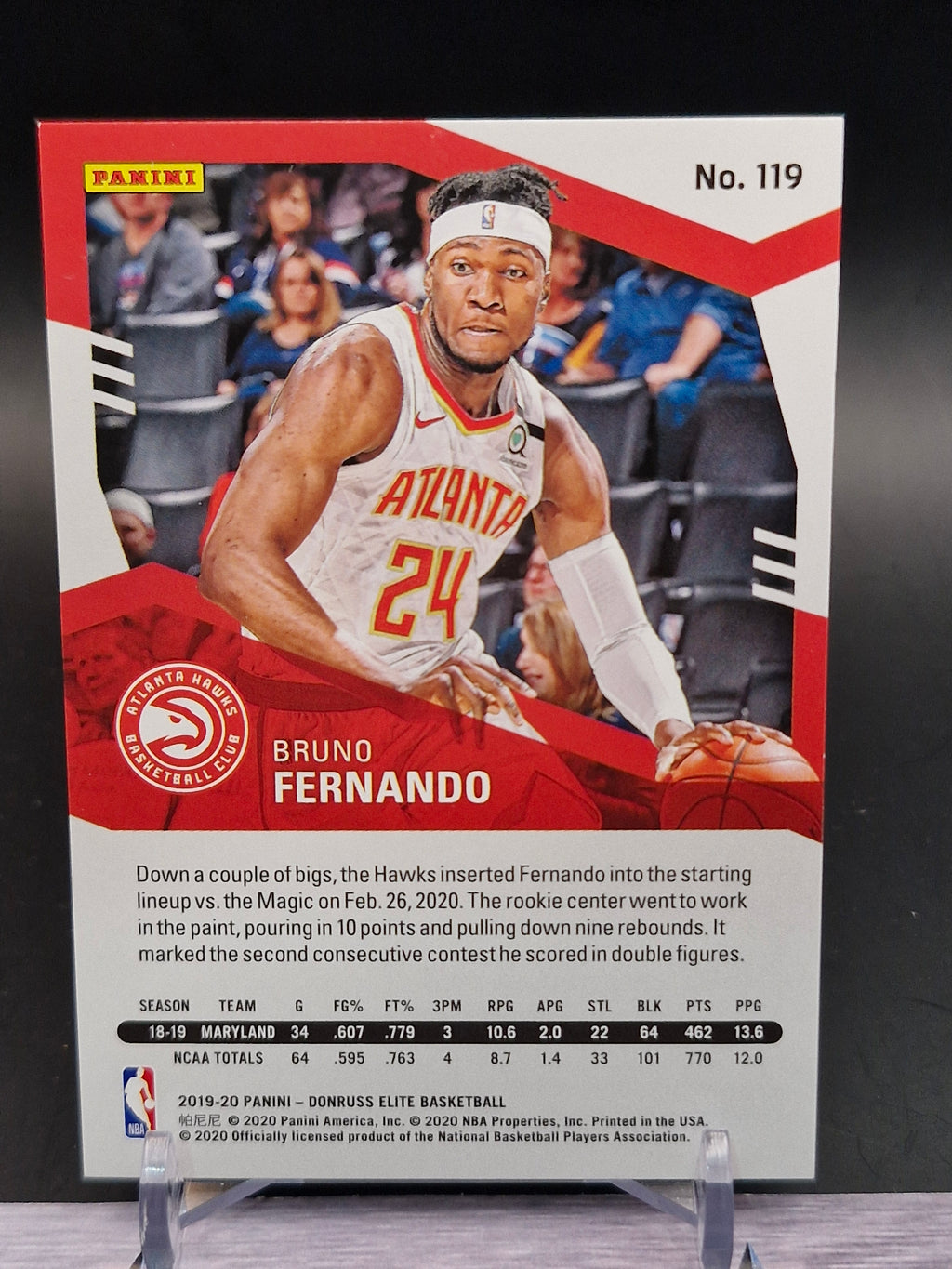 2019-20 Donruss Elite #119 Bruno Fernando #/76