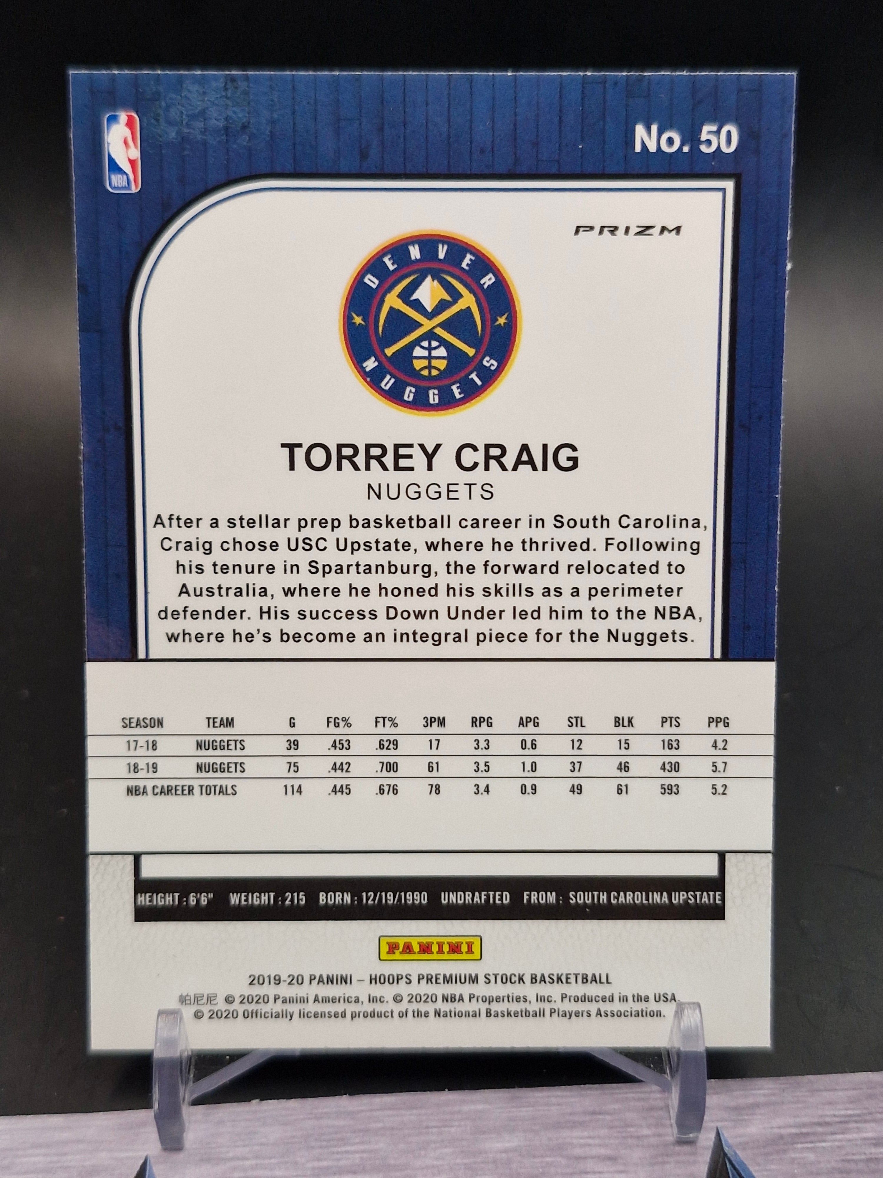 2019-20 Hoops Premium Stock #50 Torrey Craig