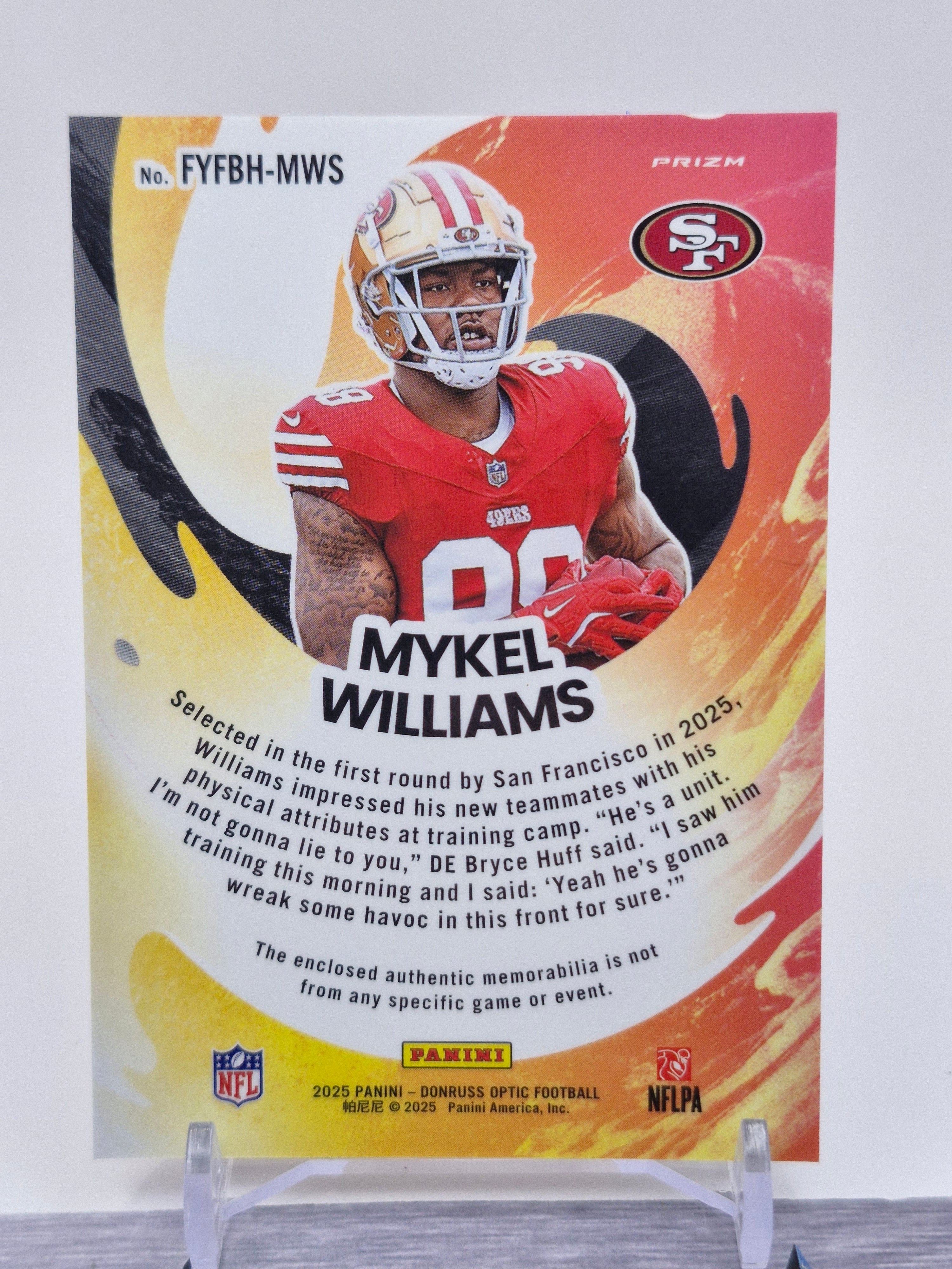 2025 Donruss Optic #FYFBH-MWS Mykel Williams First Year Fresh Blue Hyper
