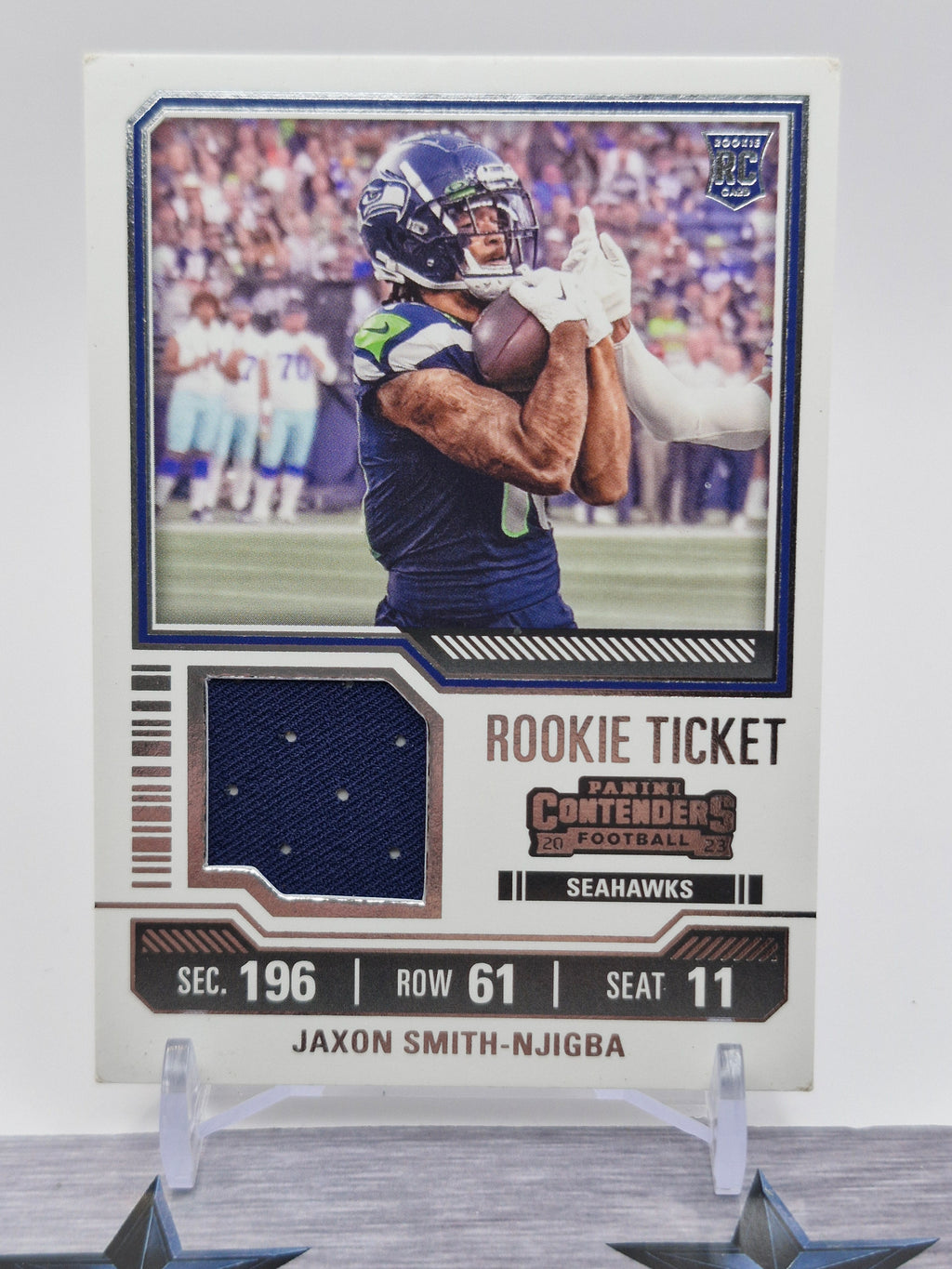 2023 Panini Contenders #TS17 Jaxon Smith-Njigba Rookie Ticket Swatches