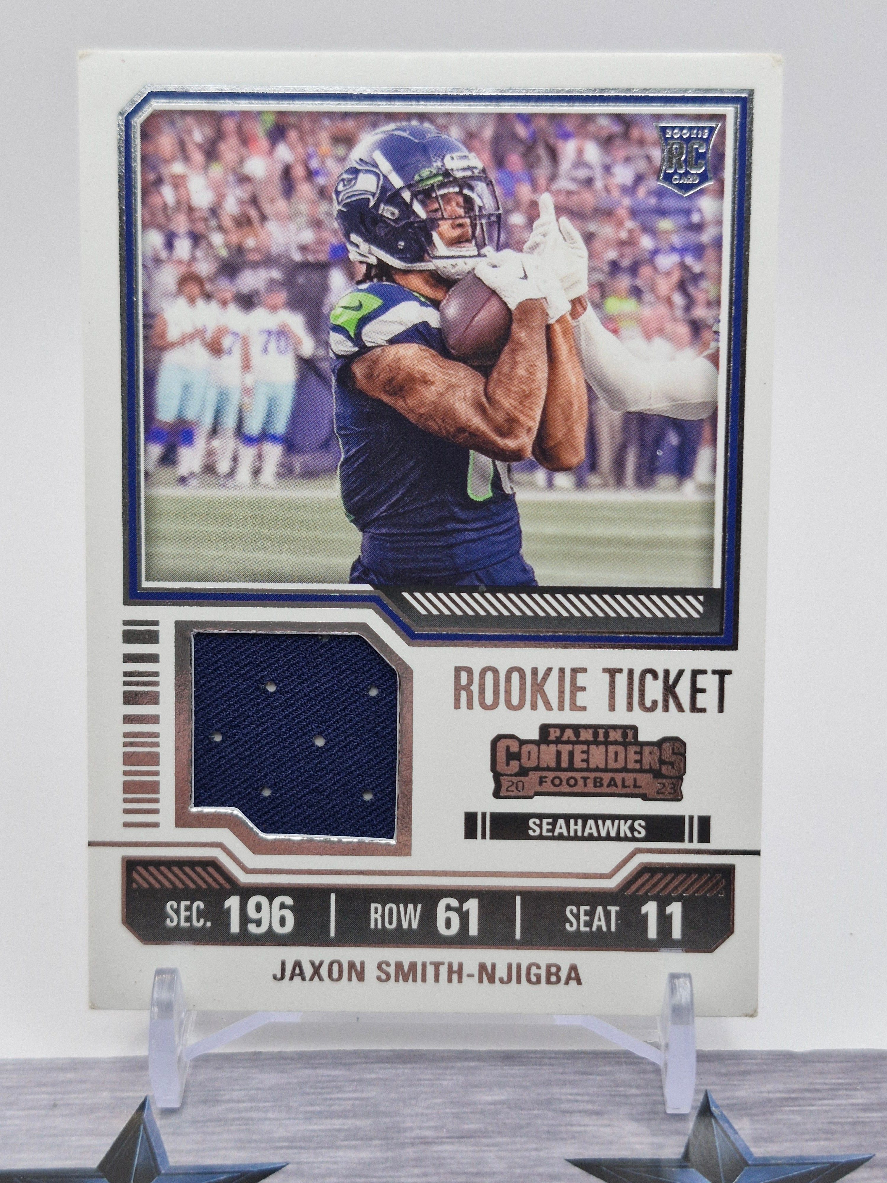 2023 Panini Contenders #TS17 Jaxon Smith-Njigba Rookie Ticket Swatches