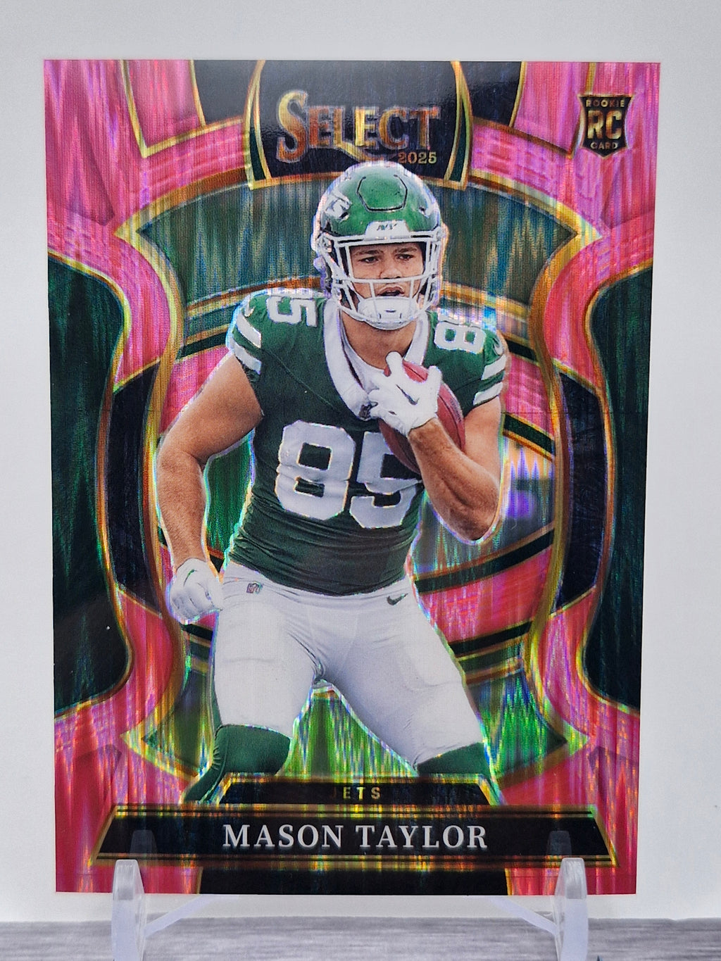 2025 Panini Select #76 Mason Taylor Black and Green Prizm Shock
