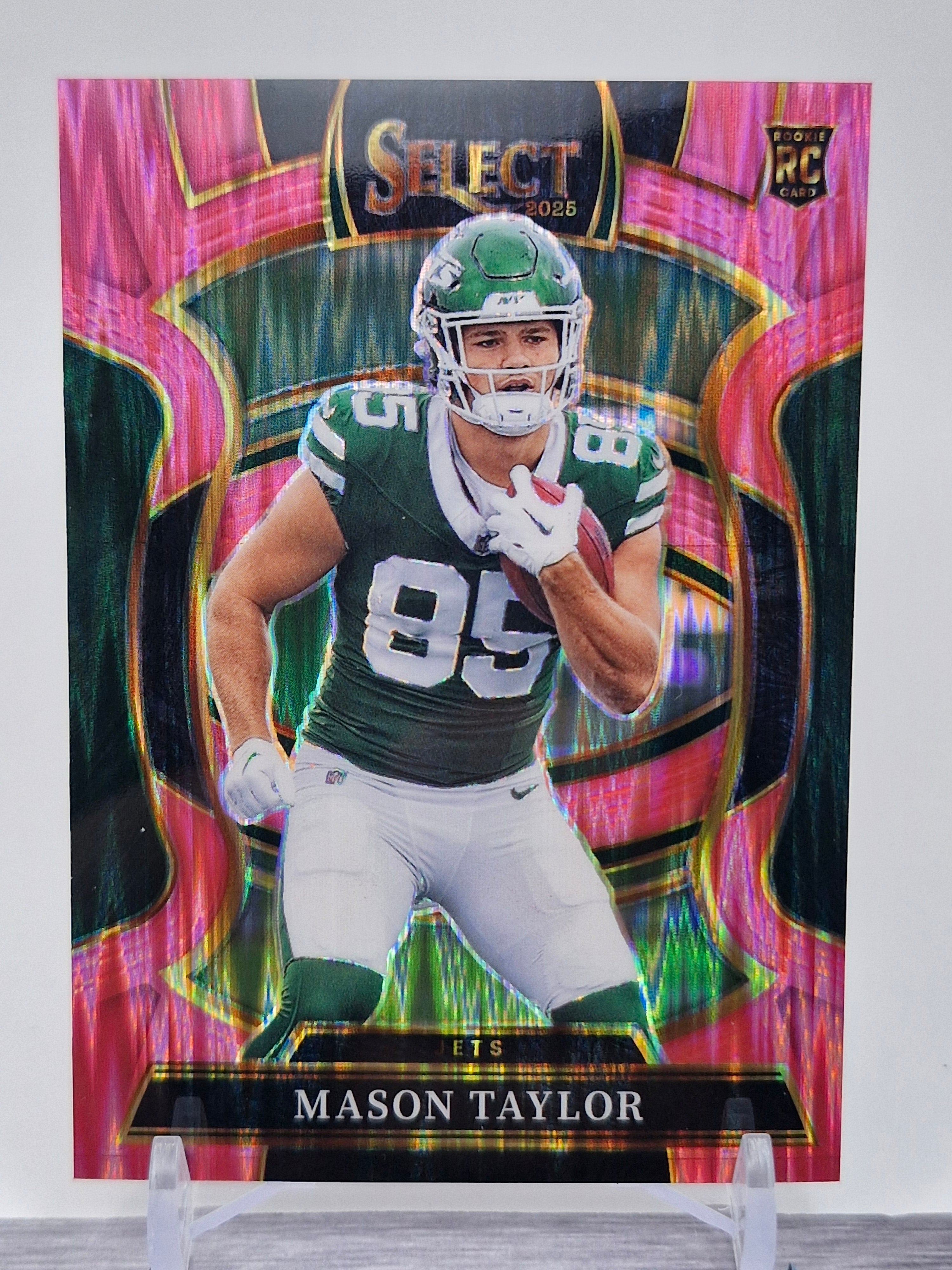 2025 Panini Select #76 Mason Taylor Black and Green Prizm Shock