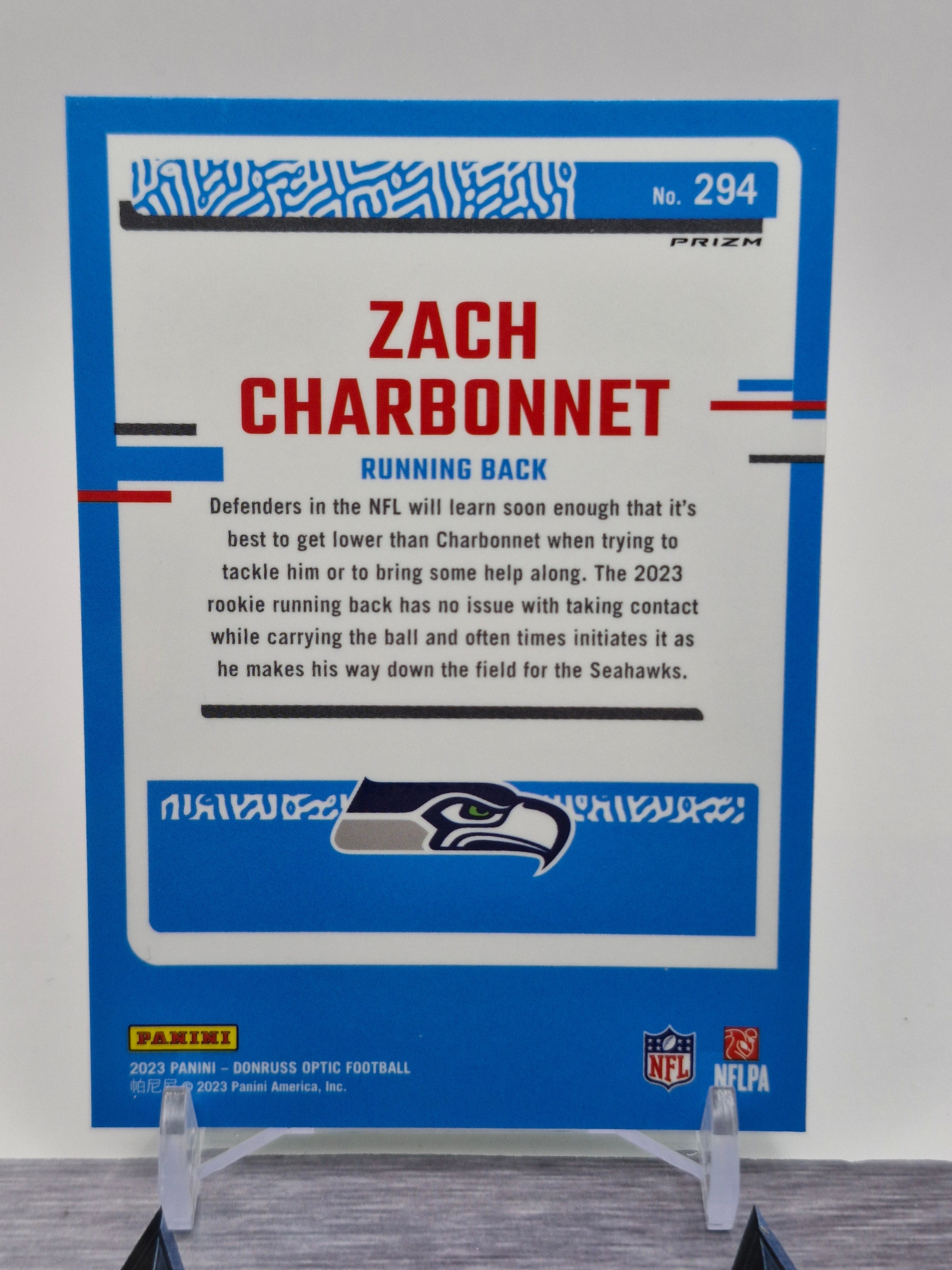 2023 Donruss Optic #294 Zach Charbonnet Green Velocity