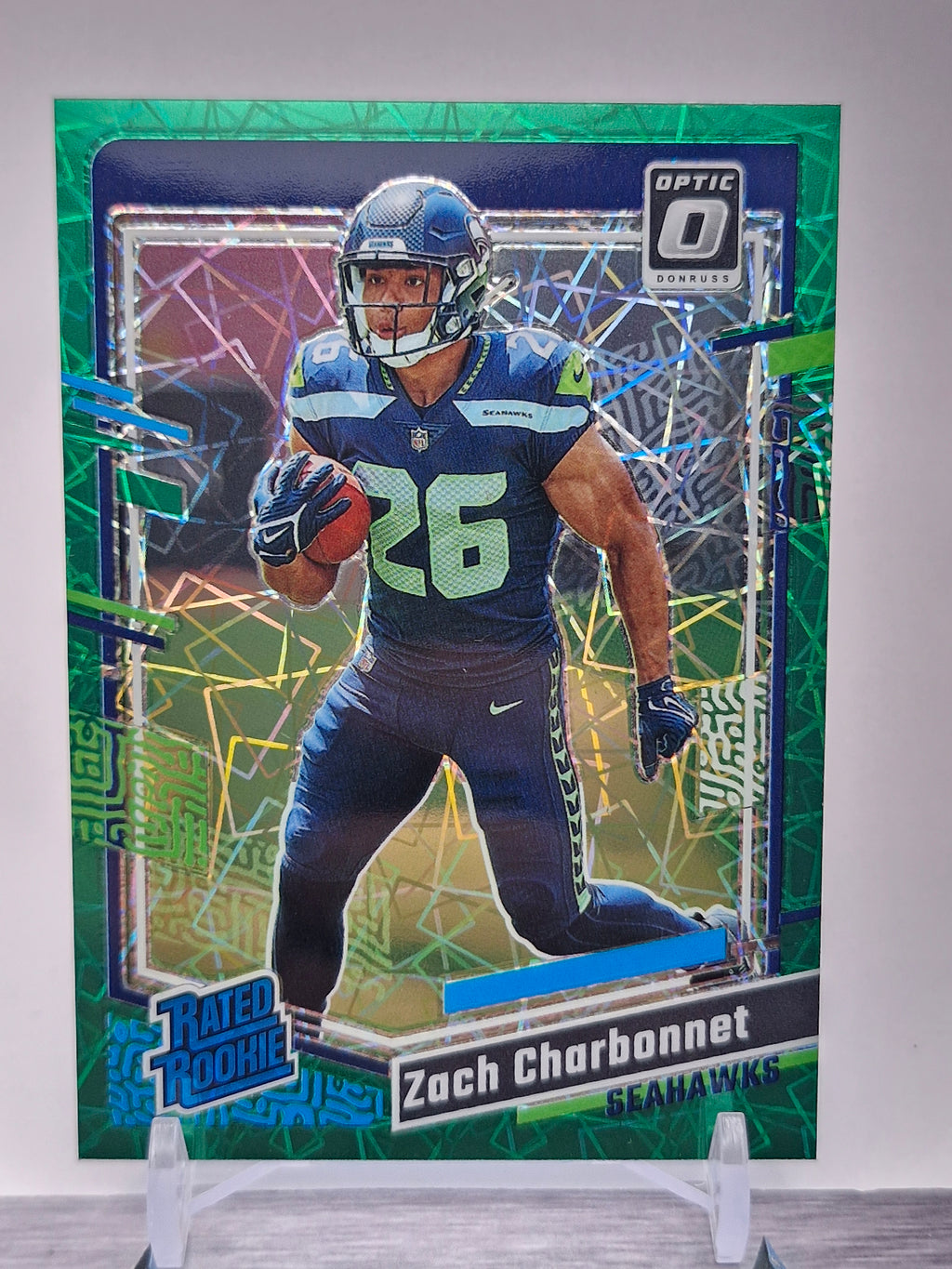 2023 Donruss Optic #294 Zach Charbonnet Green Velocity