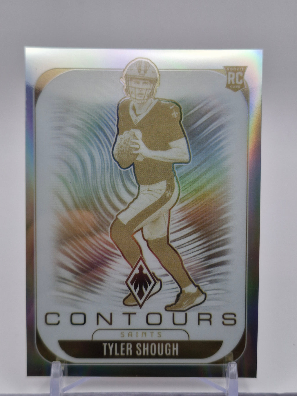 2025 Panini Phoenix #23 Tyler Shough Contours White Shimmer Prizm