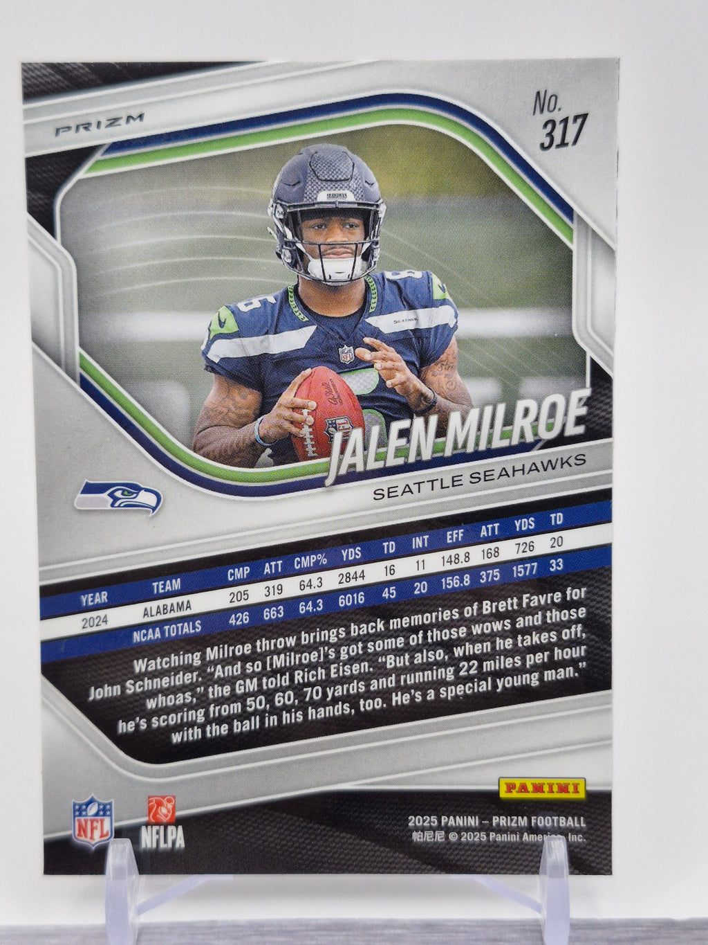 2025 Panini Prizm #317 Jalen Milroe Pink
