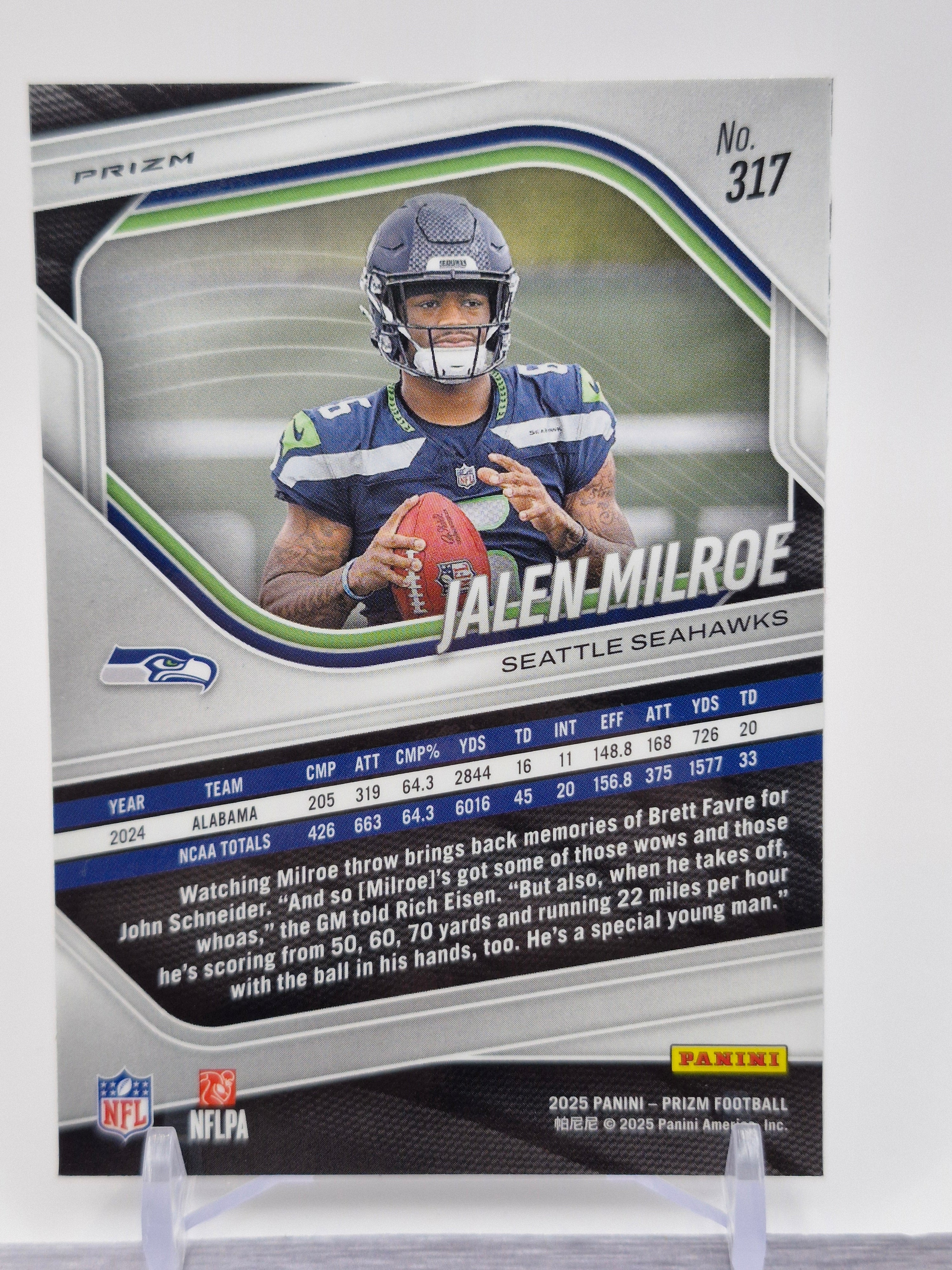 2025 Panini Prizm #317 Jalen Milroe Pink