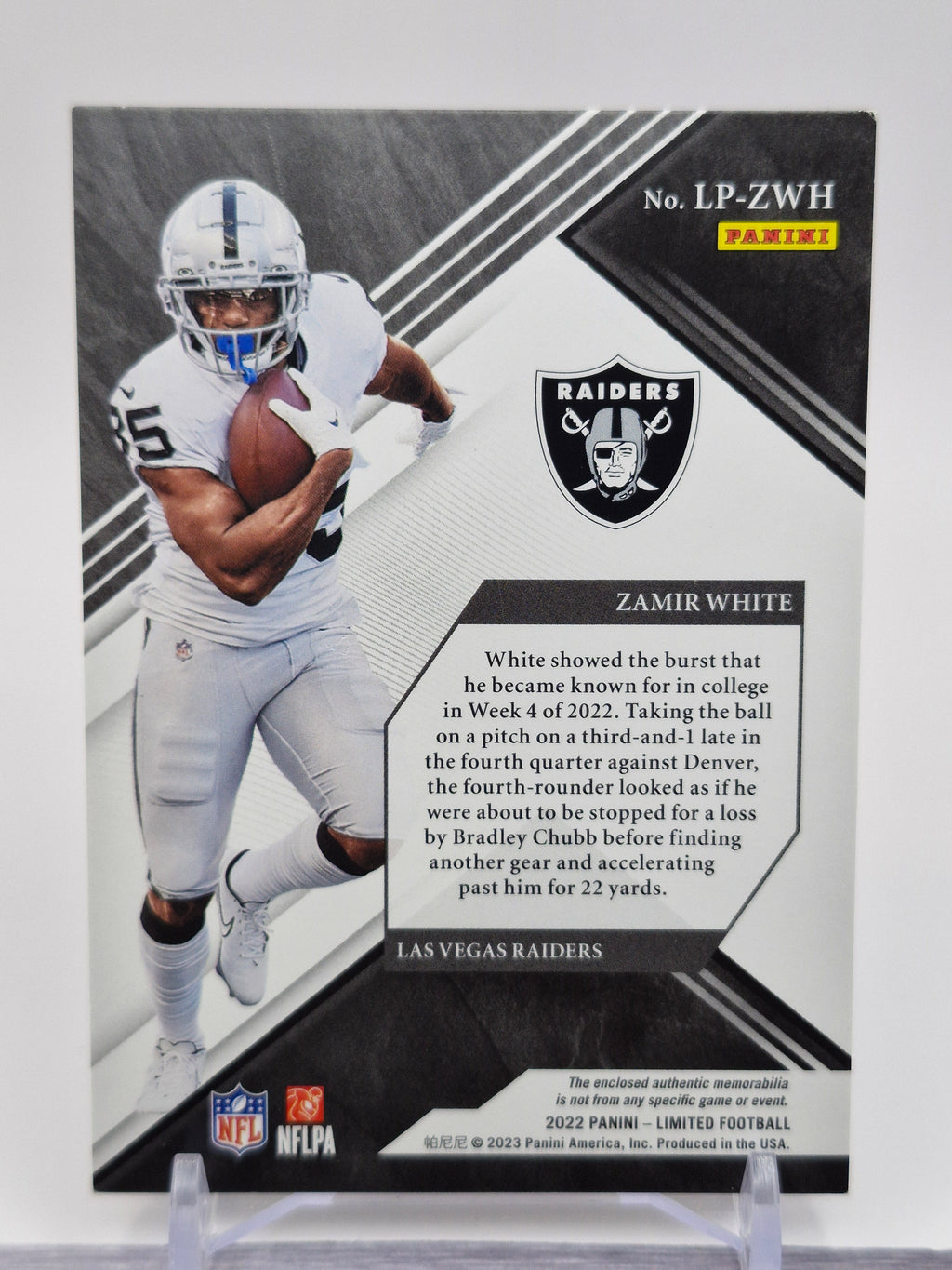 2022 Panini Limited #LP-API Zamir White Unlimited Potential Silver Spotlight