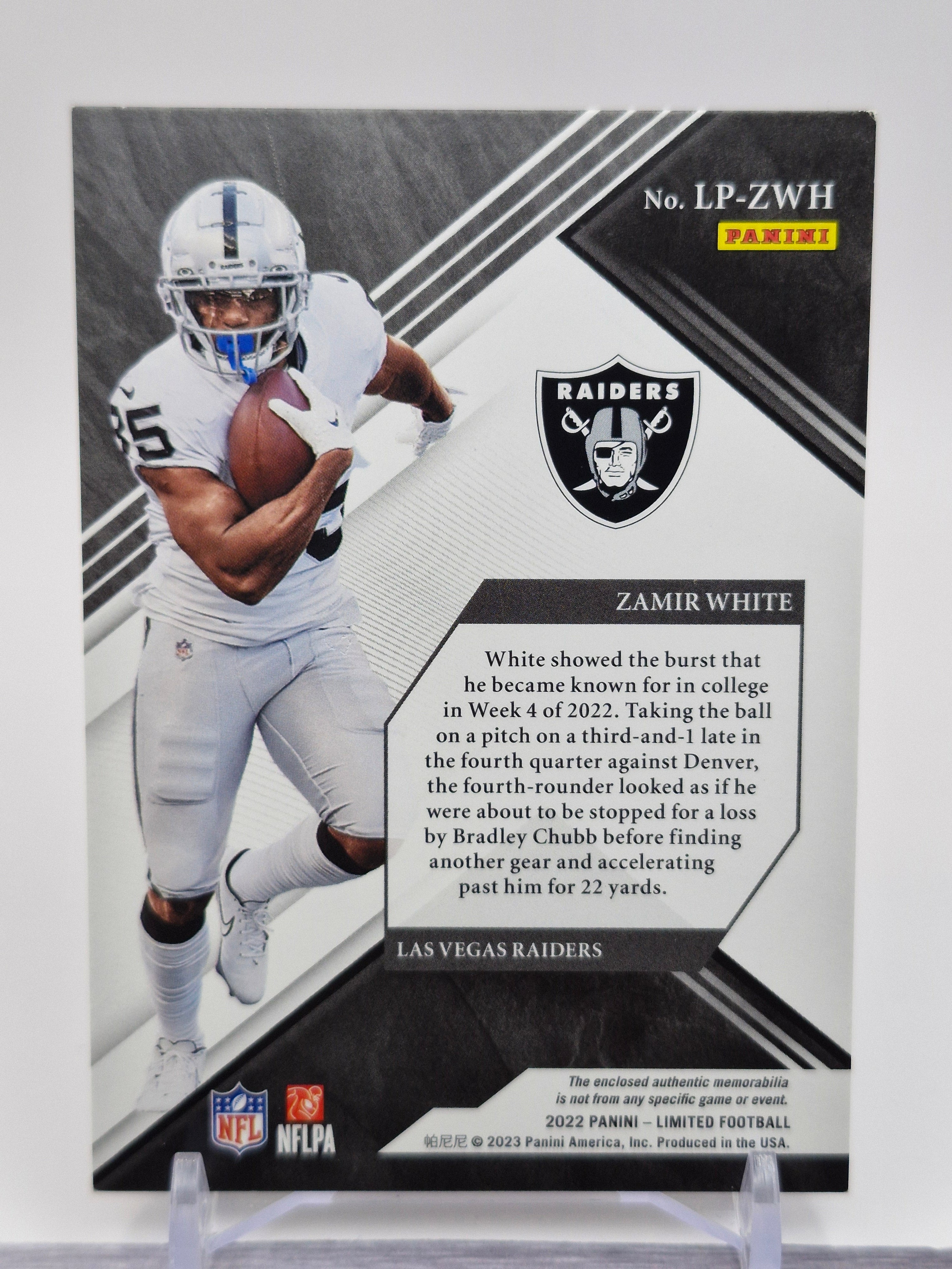 2022 Panini Limited #LP-API Zamir White Unlimited Potential Silver Spotlight