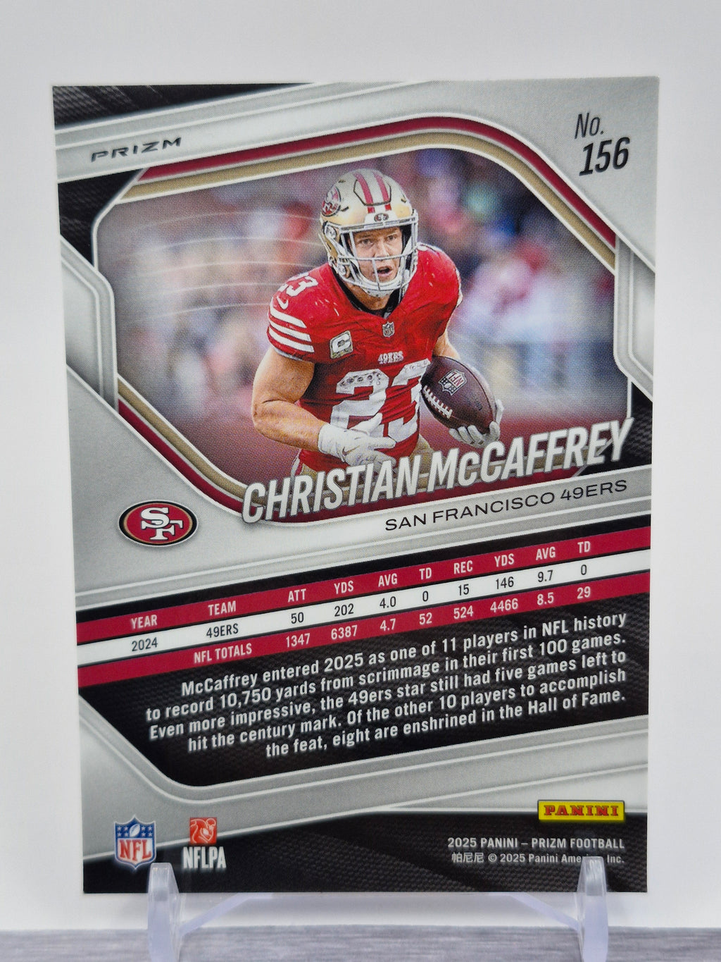 2025 Panini Prizm #156 Christian McCaffrey