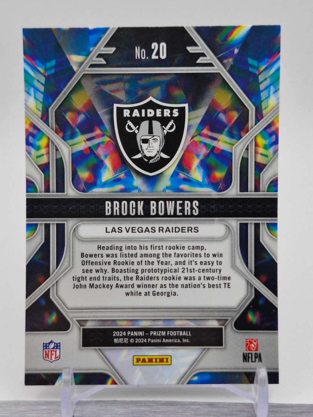 2024 Panini Prizm #20 Brock Bowers Prizmatic Green Prizm