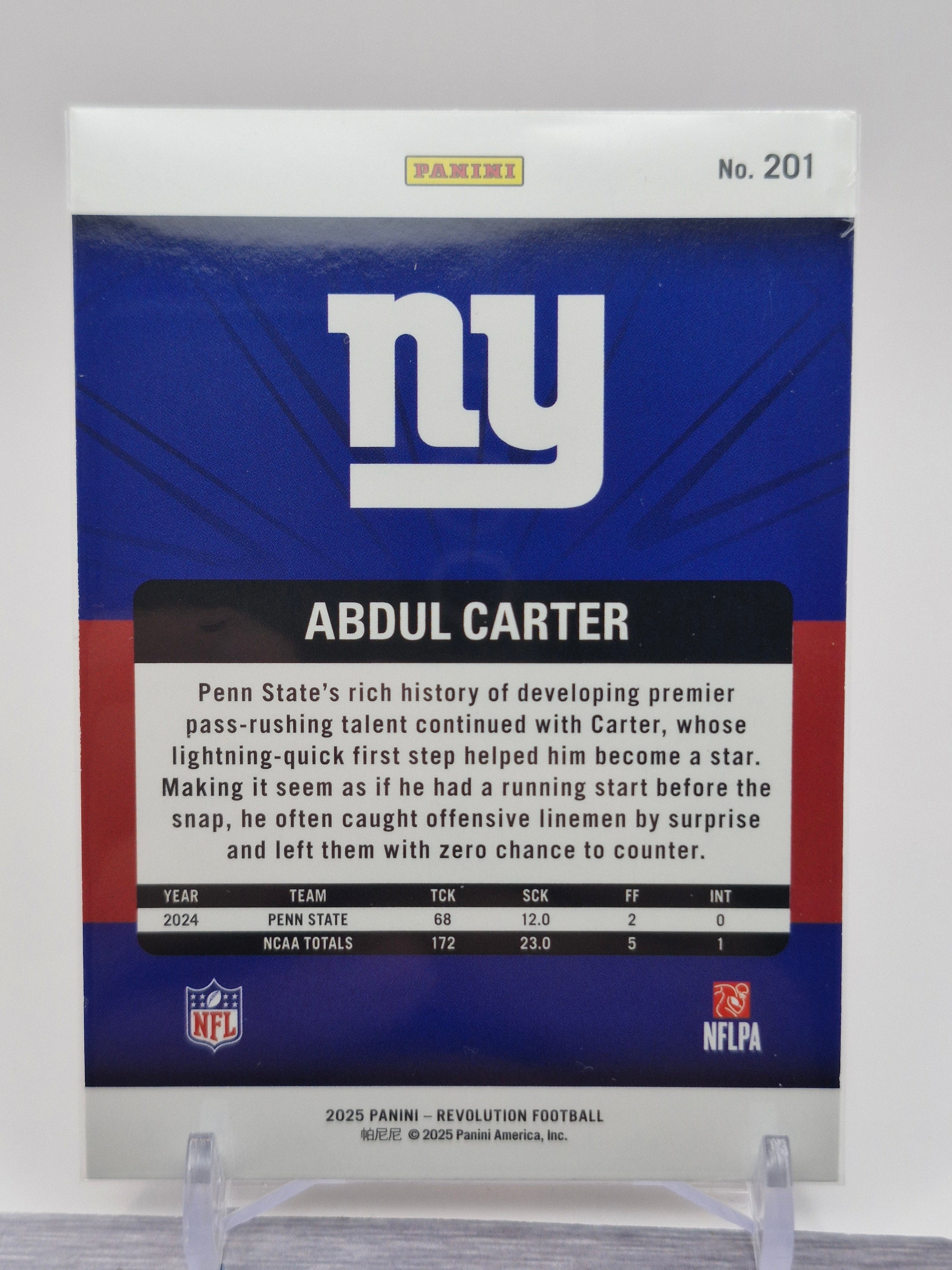 2025 Panini Revolution #201 Abdul Carter