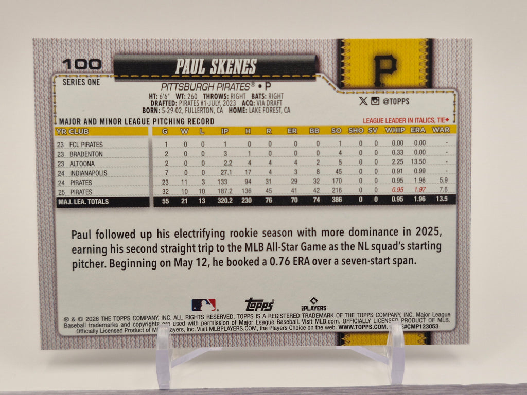 2026 Topps #100 Paul Skenes Sandglitter