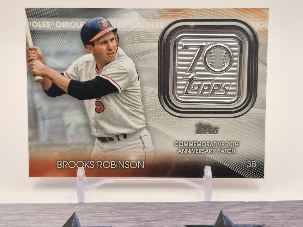 2021 Topps #T70P-BR Brooks Robinson 70th Anniversary Logo Patch (Series 2)