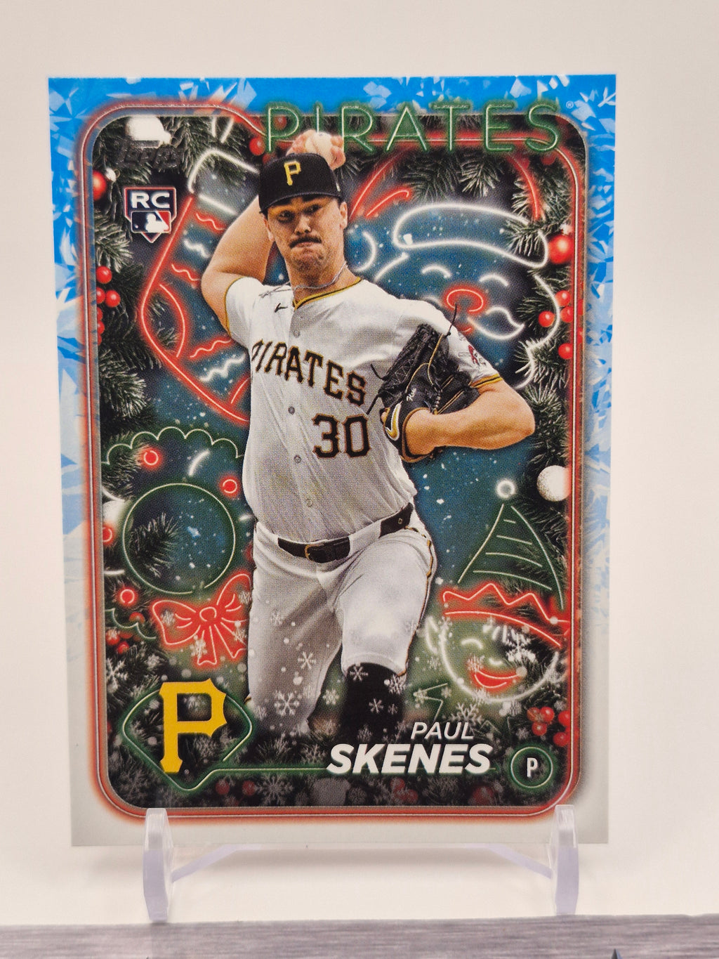 2024 Topps Holiday #H165 Paul Skenes Holiday Tree Blue Metallic