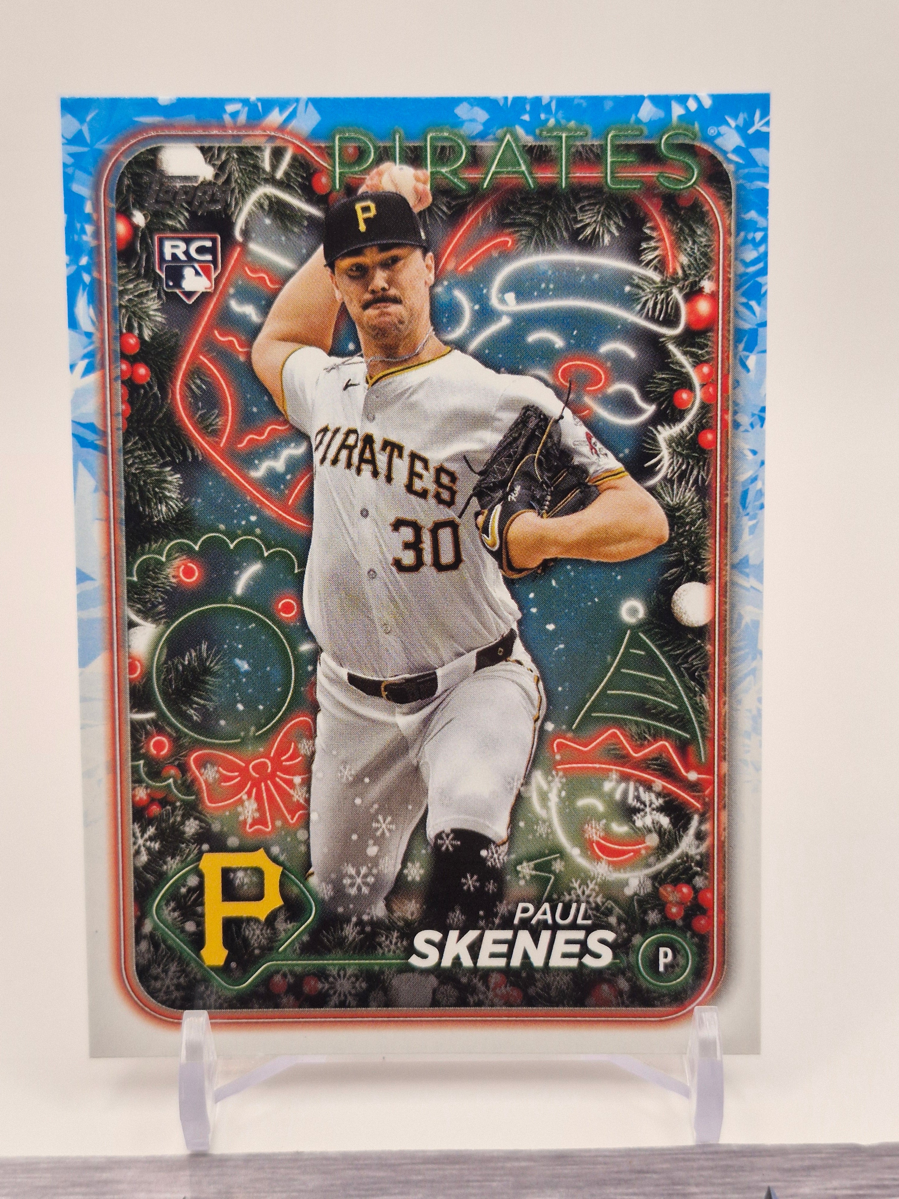 2024 Topps Holiday #H165 Paul Skenes Holiday Tree Blue Metallic
