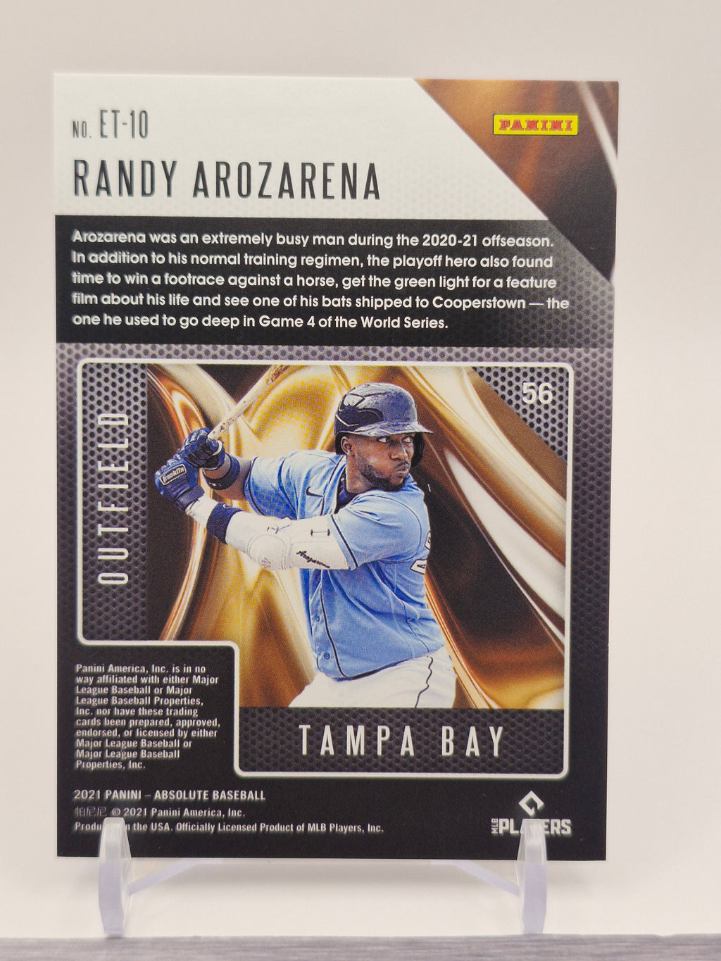2021 Panini Absolute #ET-10 Randy Arozarena Extreme Team