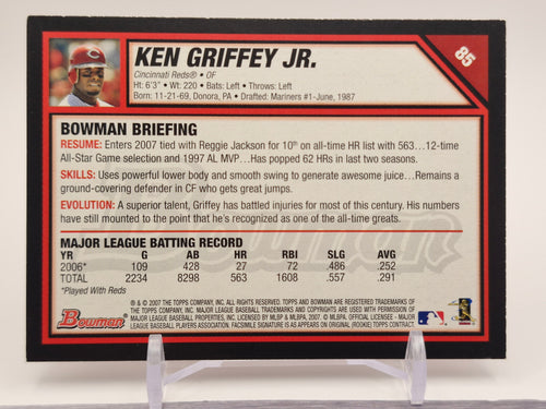 2007 Bowman #85 Ken Griffey Jr.
